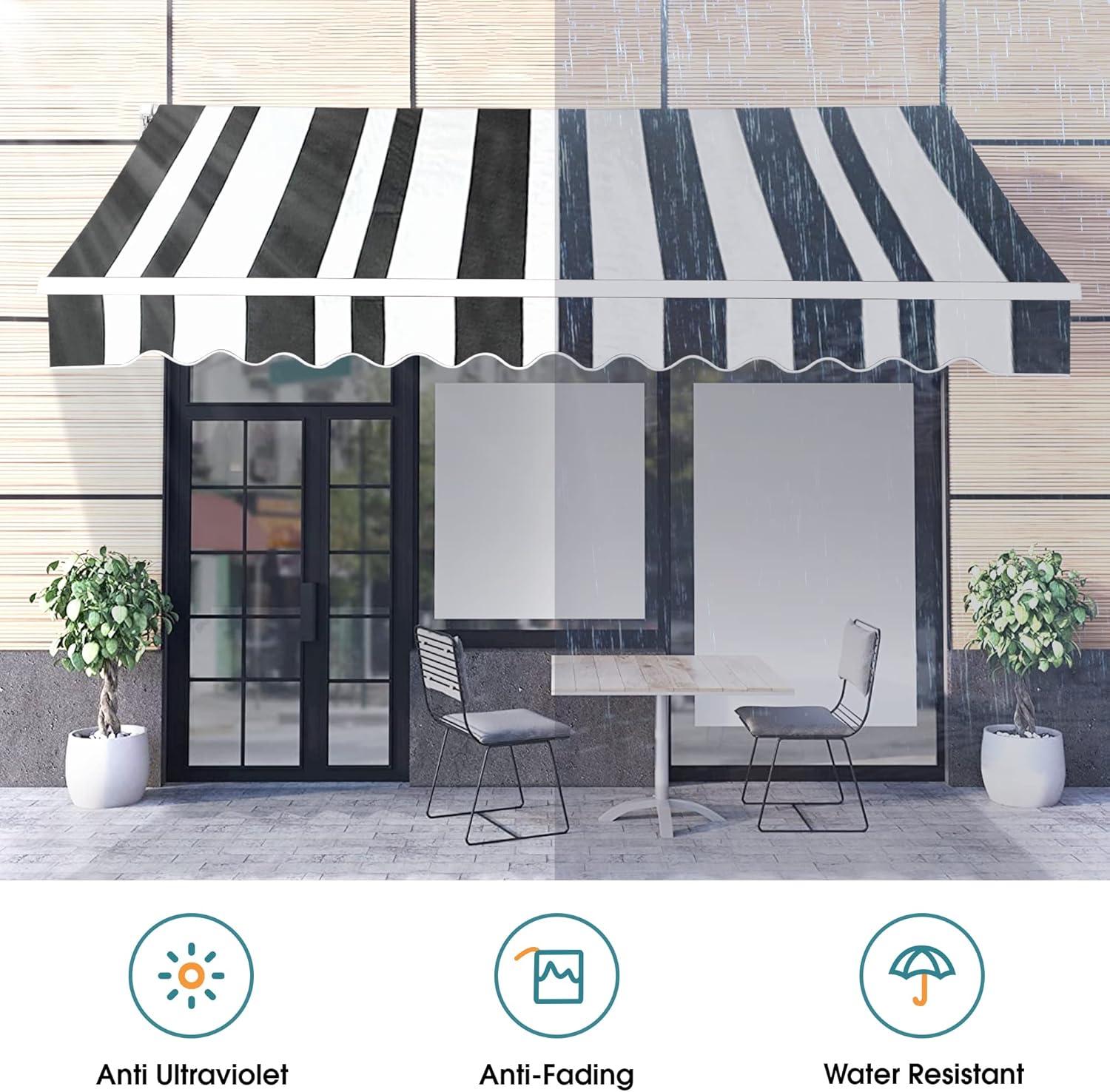 Patio Awning Fabric Replacement Sunshade Canopy for Retractable Awnings