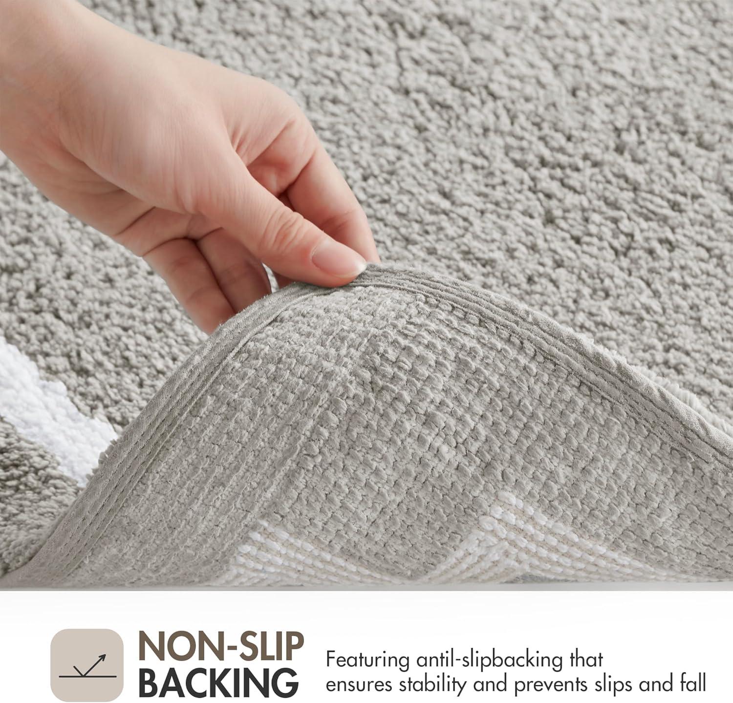Madison Park Evan 100% Cotton Tufted Bath Rug with Non-Slip Backing