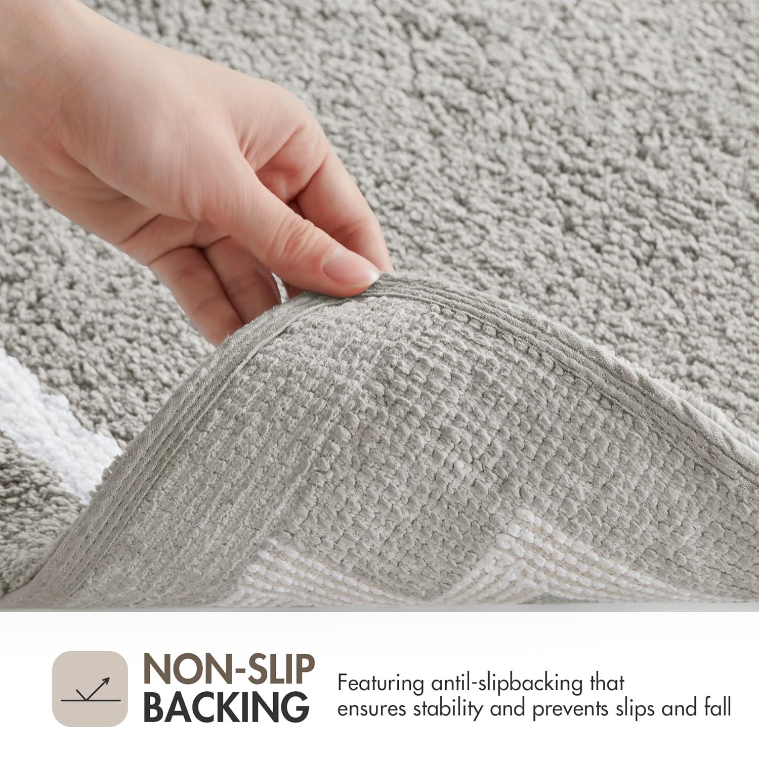 Madison Park Evan 100% Cotton Tufted Bath Rug with Non-Slip Backing