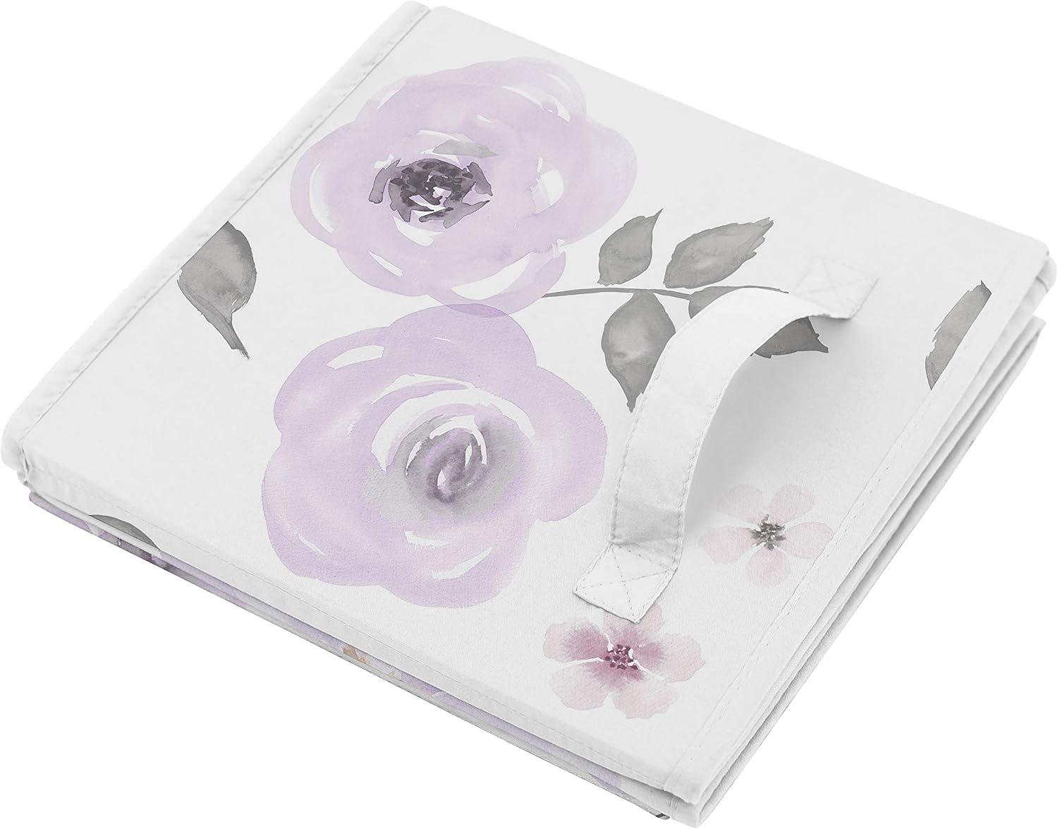 Sweet Jojo Designs Watercolor Floral Fabric Storage Bin (Set of 2)