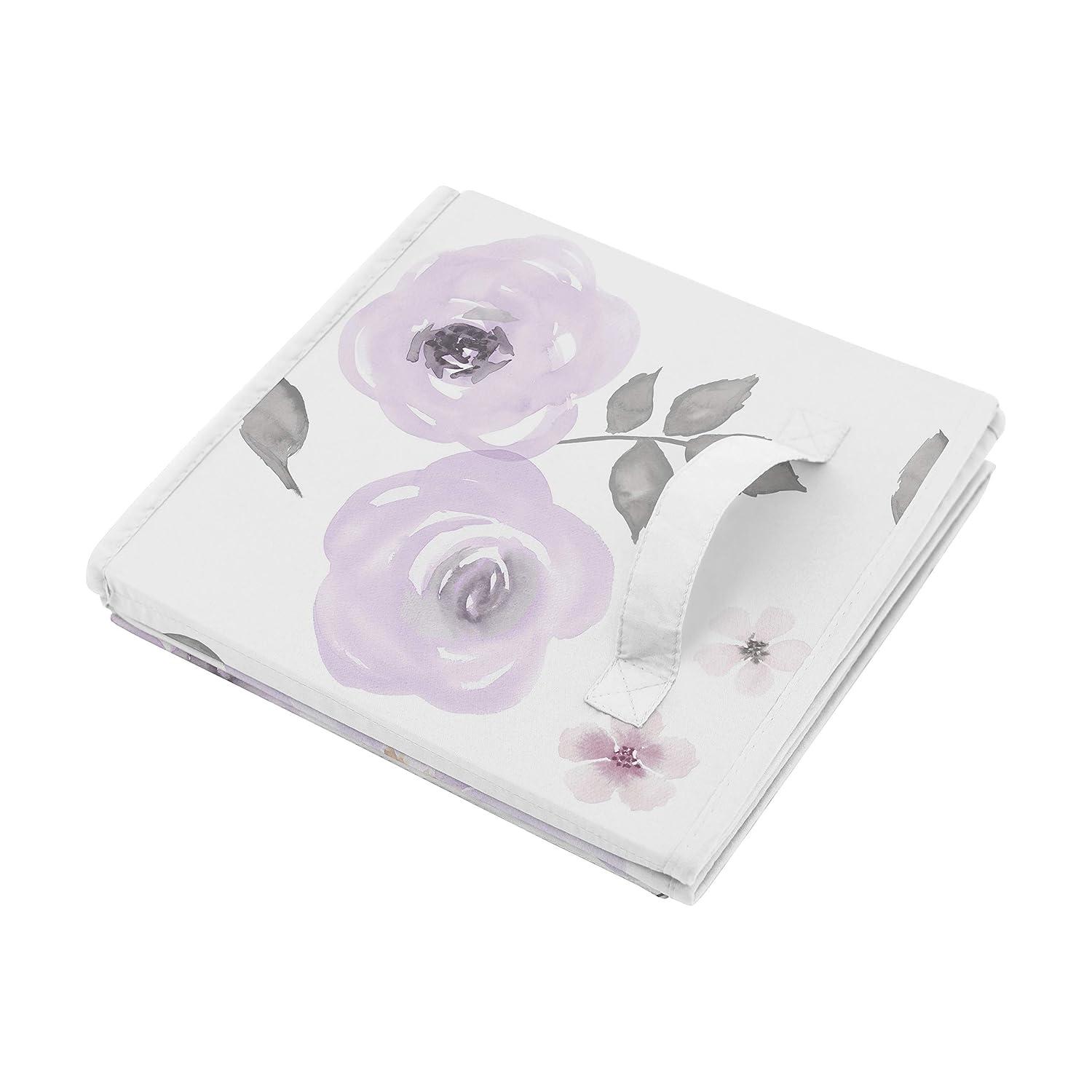 Sweet Jojo Designs Watercolor Floral Fabric Storage Bin (Set of 2)