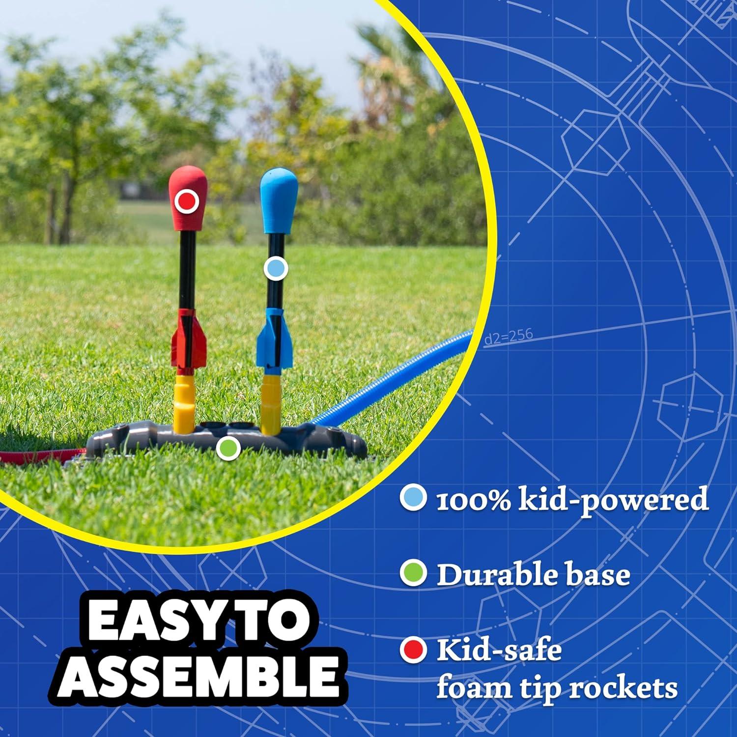 Stomp Rocket Dueling Launcher Set with 8 Red and Blue Foam Rockets