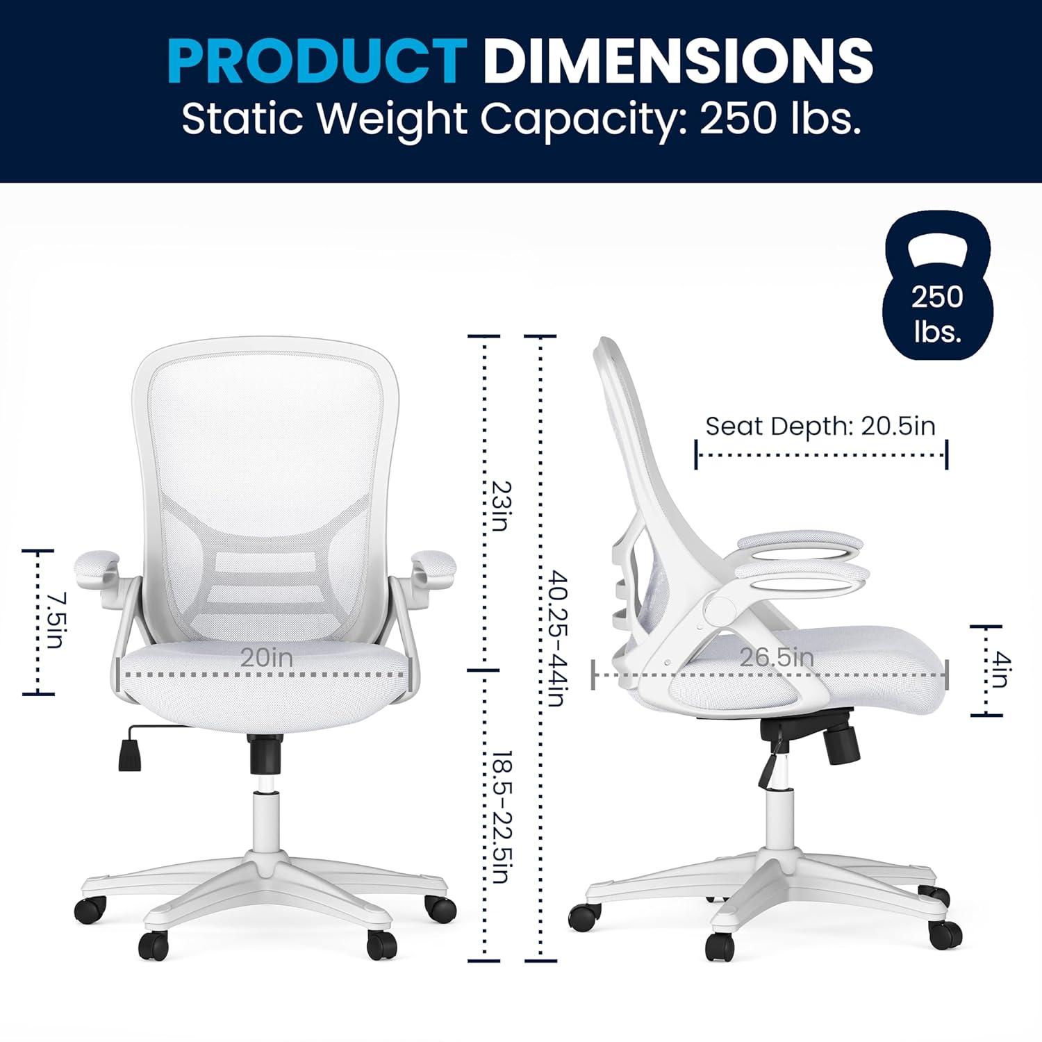 Flash Furniture Cappello High-Back Mesh Swivel Ergonomic Office Chair with Flip-Up Arms