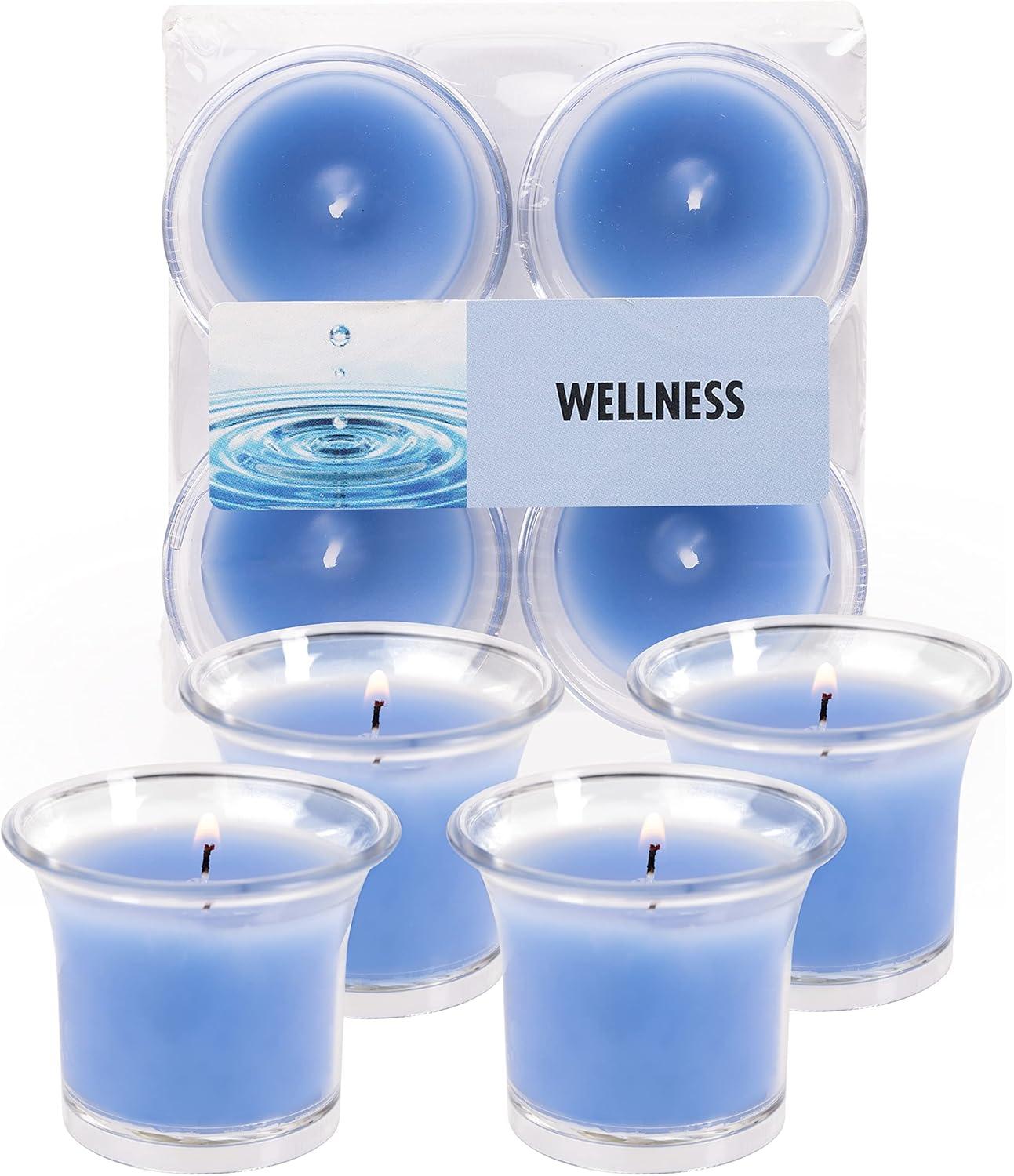 Blue Plastic Cup Unscented Votive Candle Party Favor