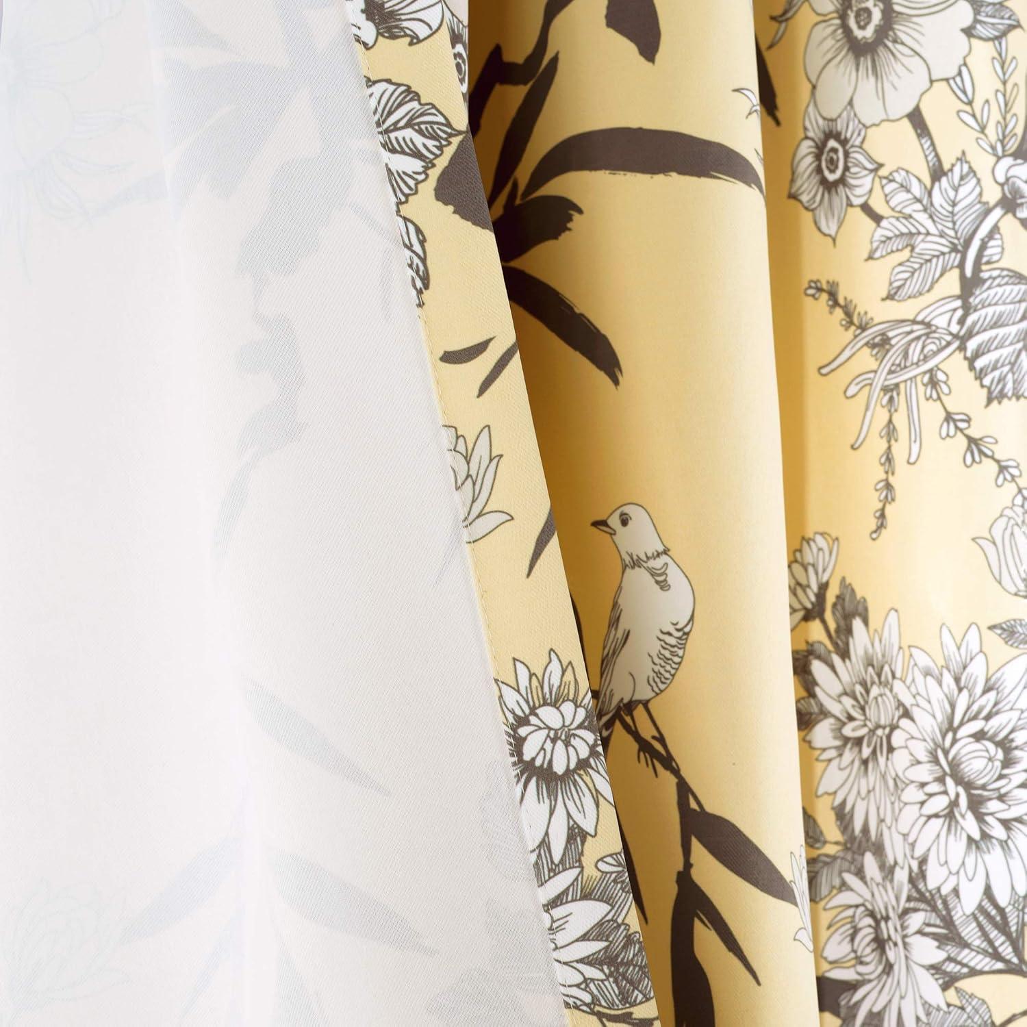 Botanical Garden Polyester Room Darkening Curtain Pair (Set of 2)