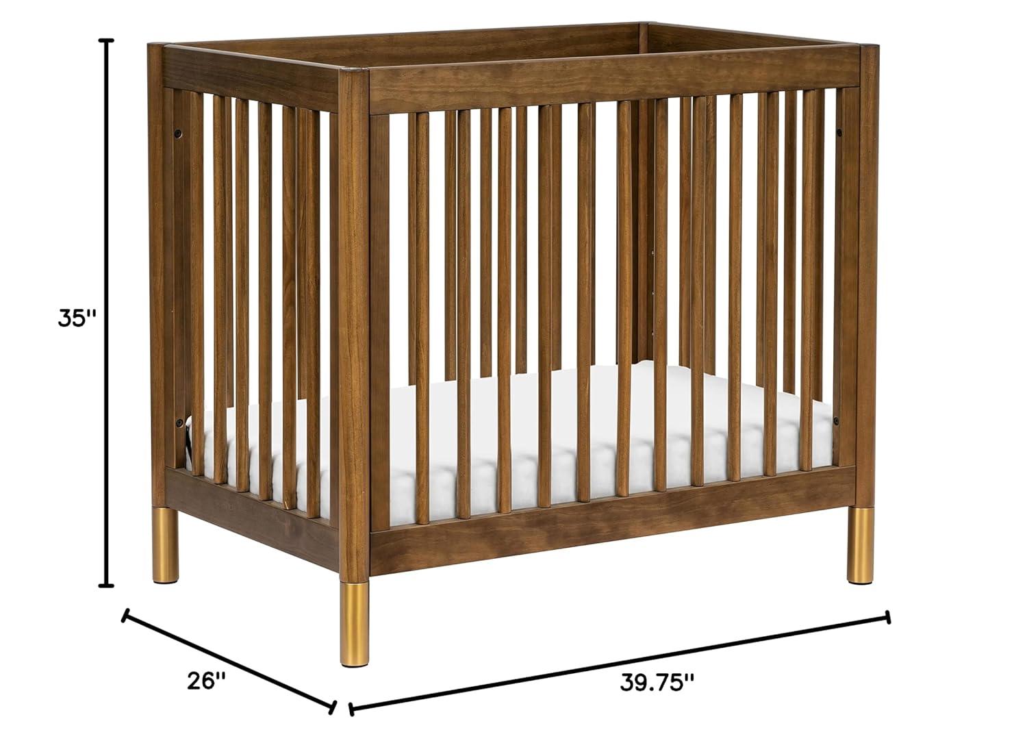 Babyletto Gelato Natural Walnut Wood 4-in-1 Convertible Mini Baby Crib