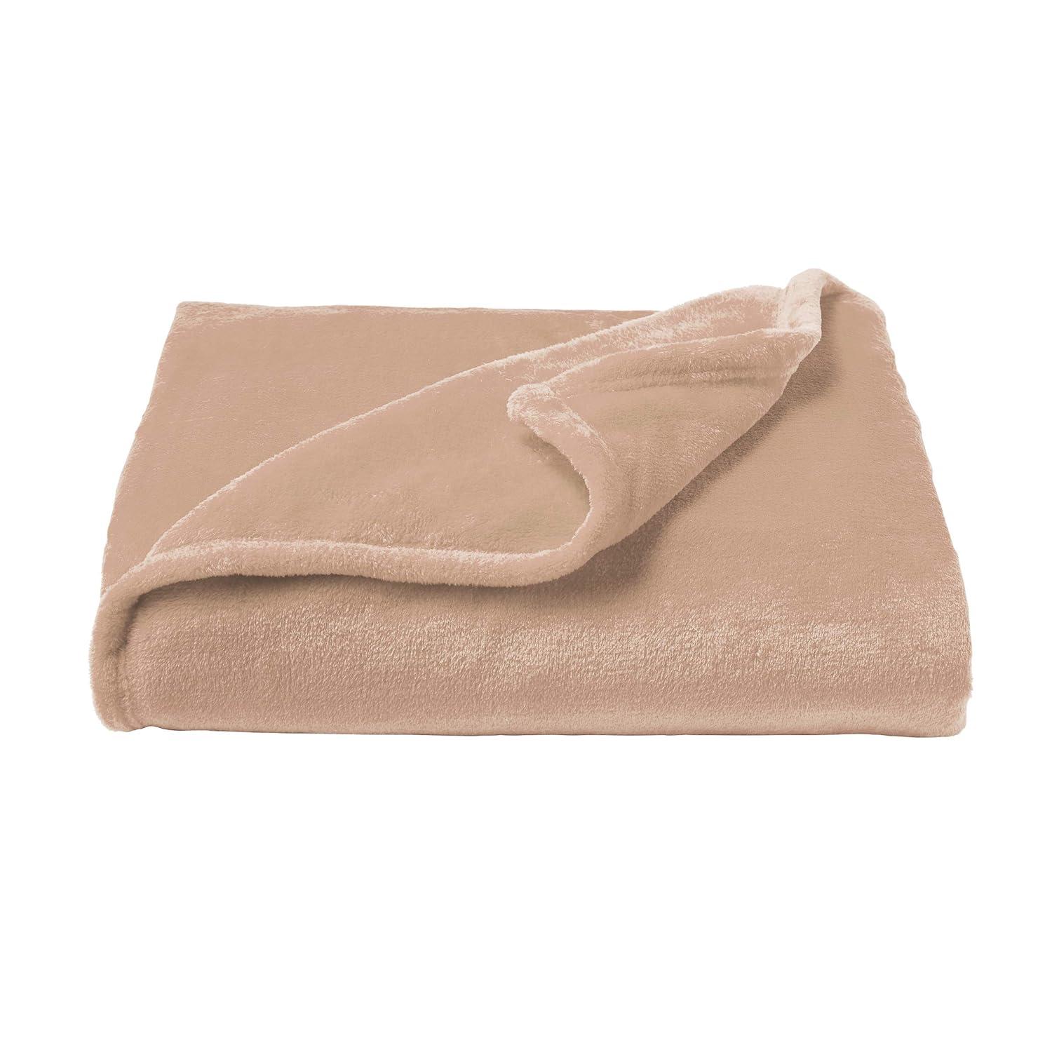 Velvet Throw Oversized Microfiber Velvet Solid Polyester Throw Blanket - Desert Tan
