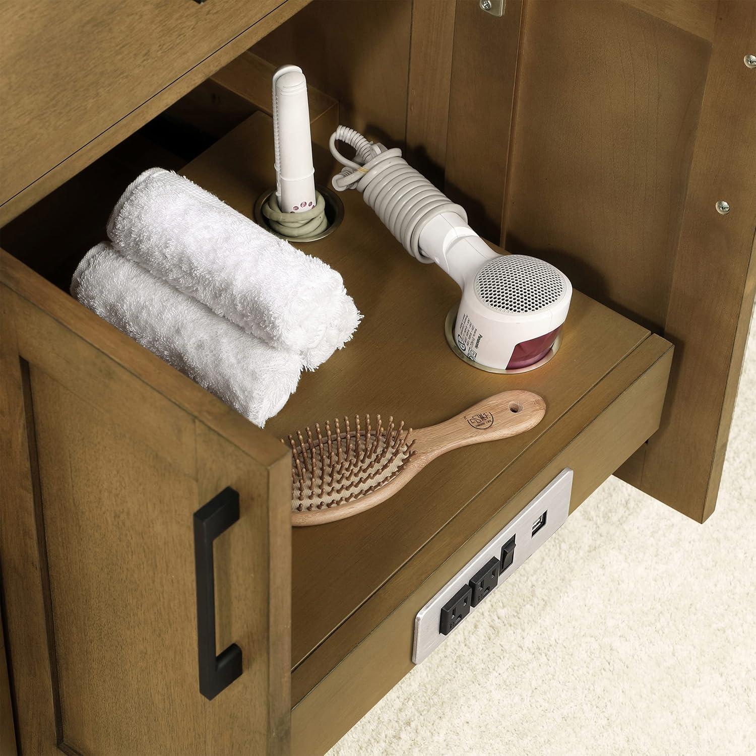 OVE Decors Athea 36 in. W Bath Vanity with Premium Countertop and Power Bar