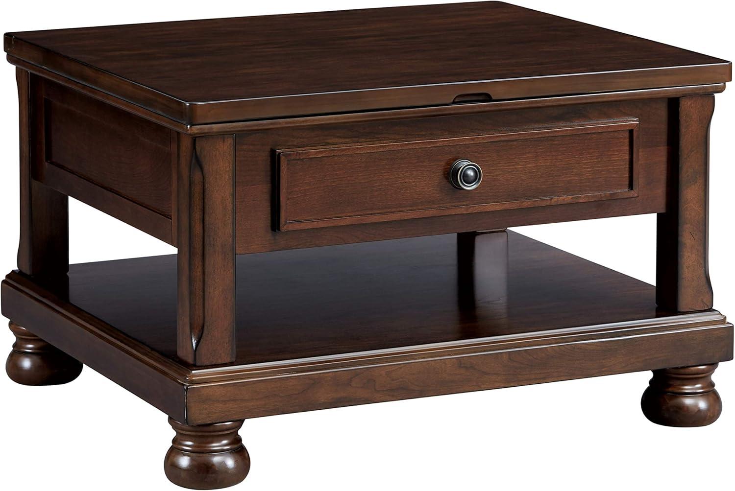 Signature Design by Ashley Casual Porter Coffee Table with Lift Top Rustic Brown