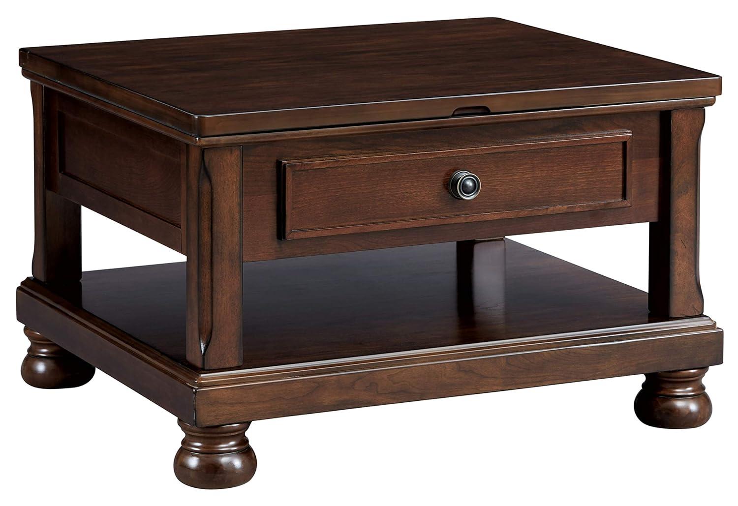 Signature Design by Ashley Casual Porter Coffee Table with Lift Top Rustic Brown