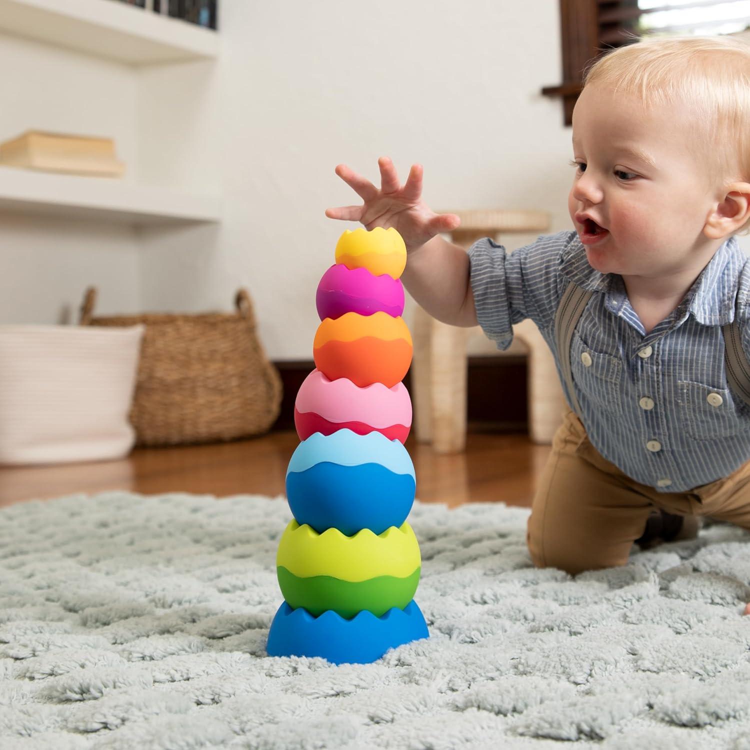 Multicolor ABS Plastic Stacking Spheres for Toddlers