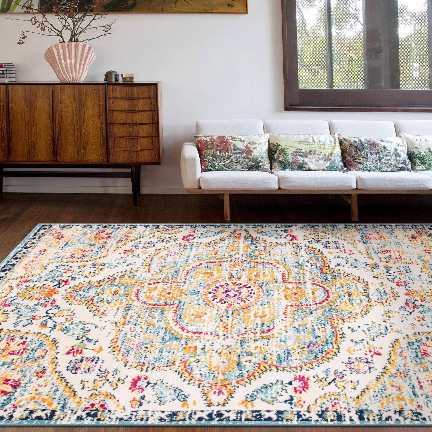 World Rug Gallery Distressed Vintage Bohemian Area Rug