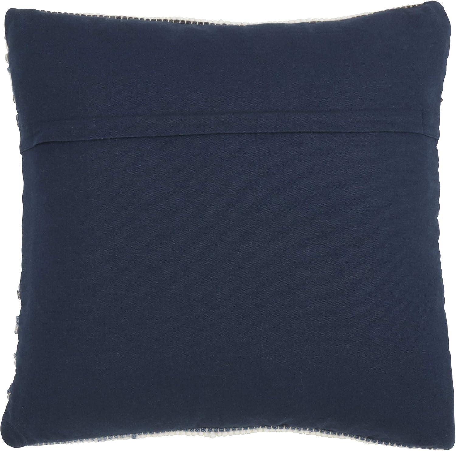 Denim Stripes Modern 18" Cotton Square Throw Pillow