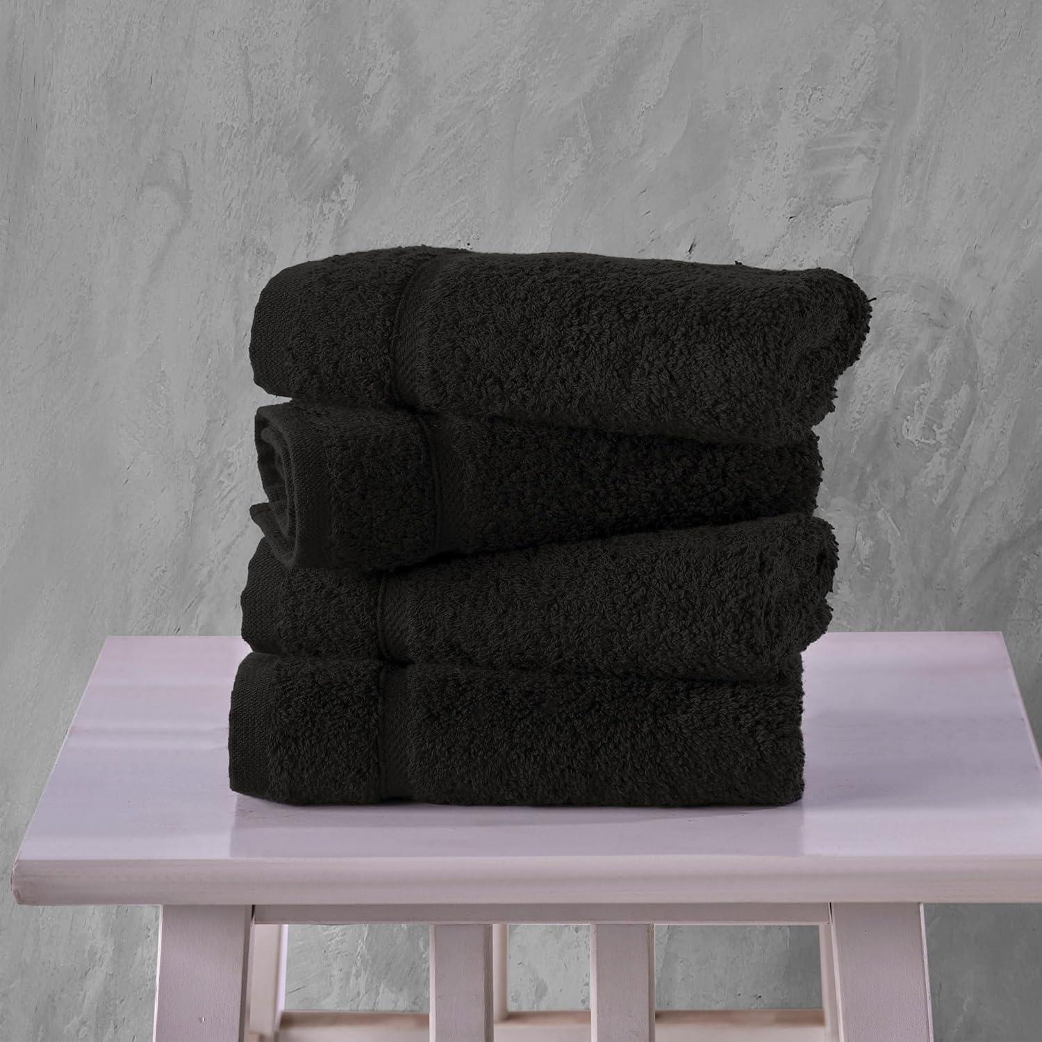 Hawmam Linen Yellow Face Washcloths, Set of 4, 13' x 13', Premium Luxury 100% Turkish Cotton, 600 GSM, Soft Hotel Quality Yellow Towels Bathroom Sets, Versatile For Kitchen, Hand, Cleaning