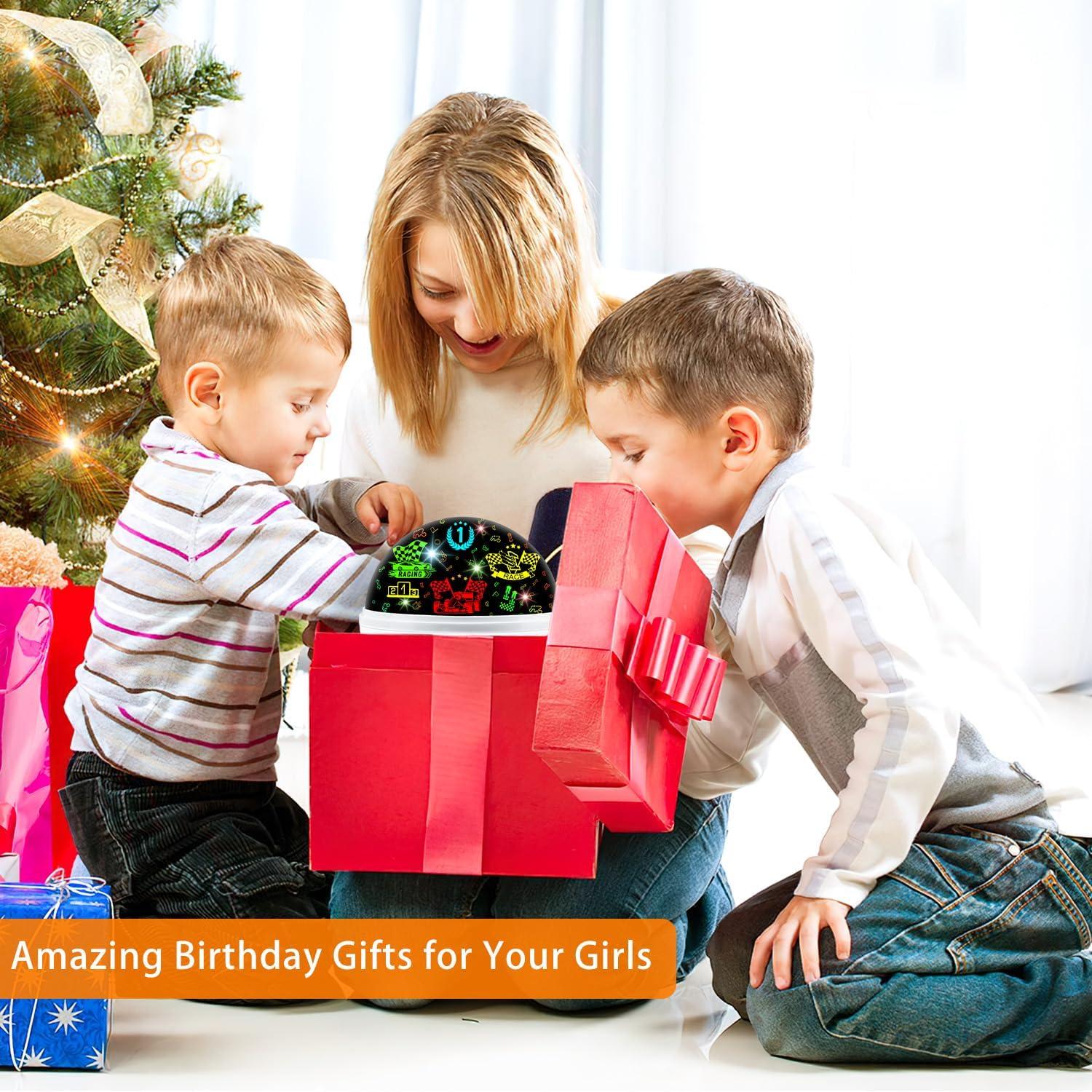 MOKOQI Star Projector Night Lights for Kids, Fun Gifts for 1-4-6-14 Year Old Girl and Boy, Projection Lamp for Kids Bedroom Ceiling, Stars and Moon for Child Asleep Peacefully (White)