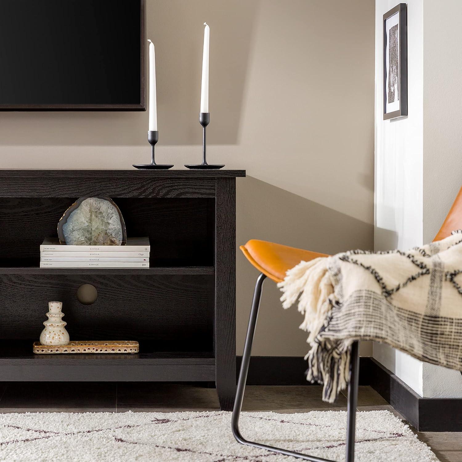 Walker Edison Open Storage TV Stand for TVs up to 65", Espresso