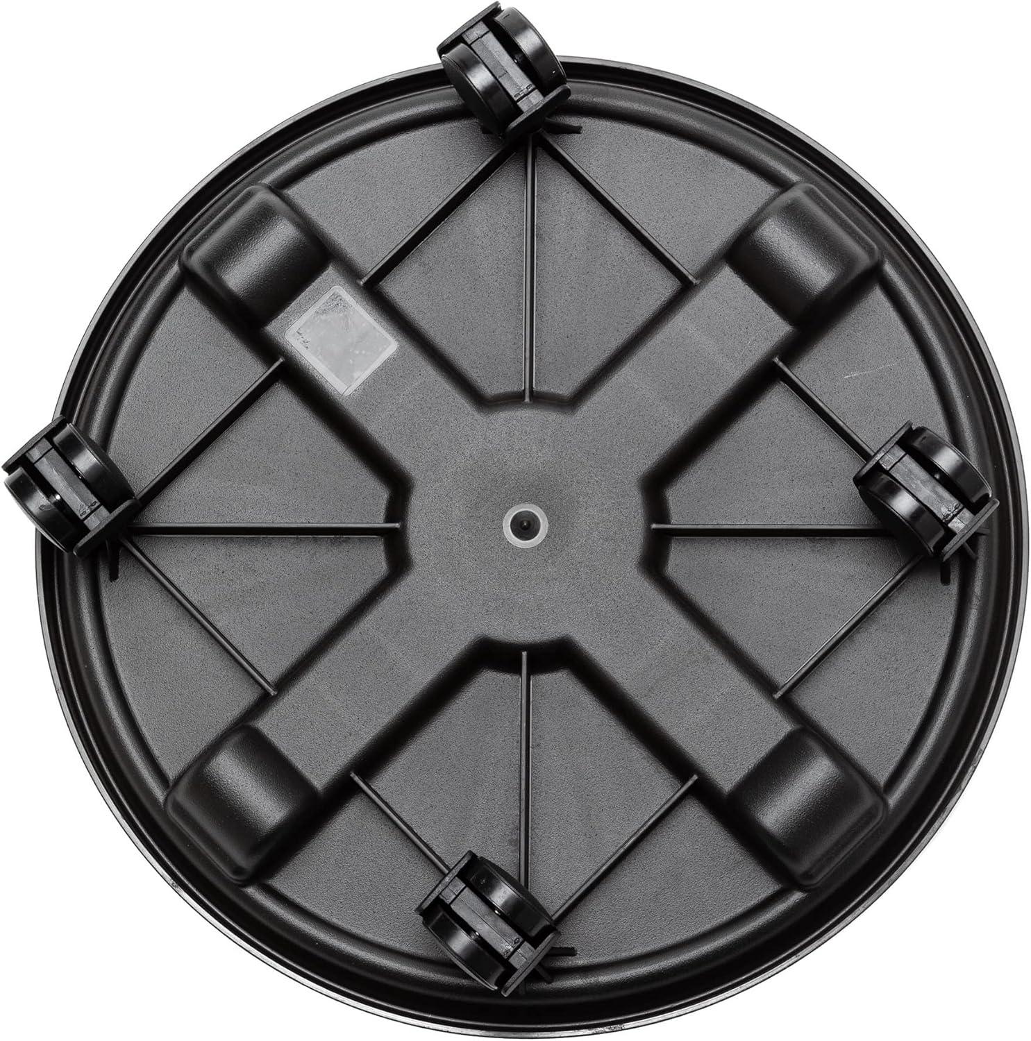 Bloem 16-in Round Planter Caddy With Wheels - Black - 125 lb Capacity