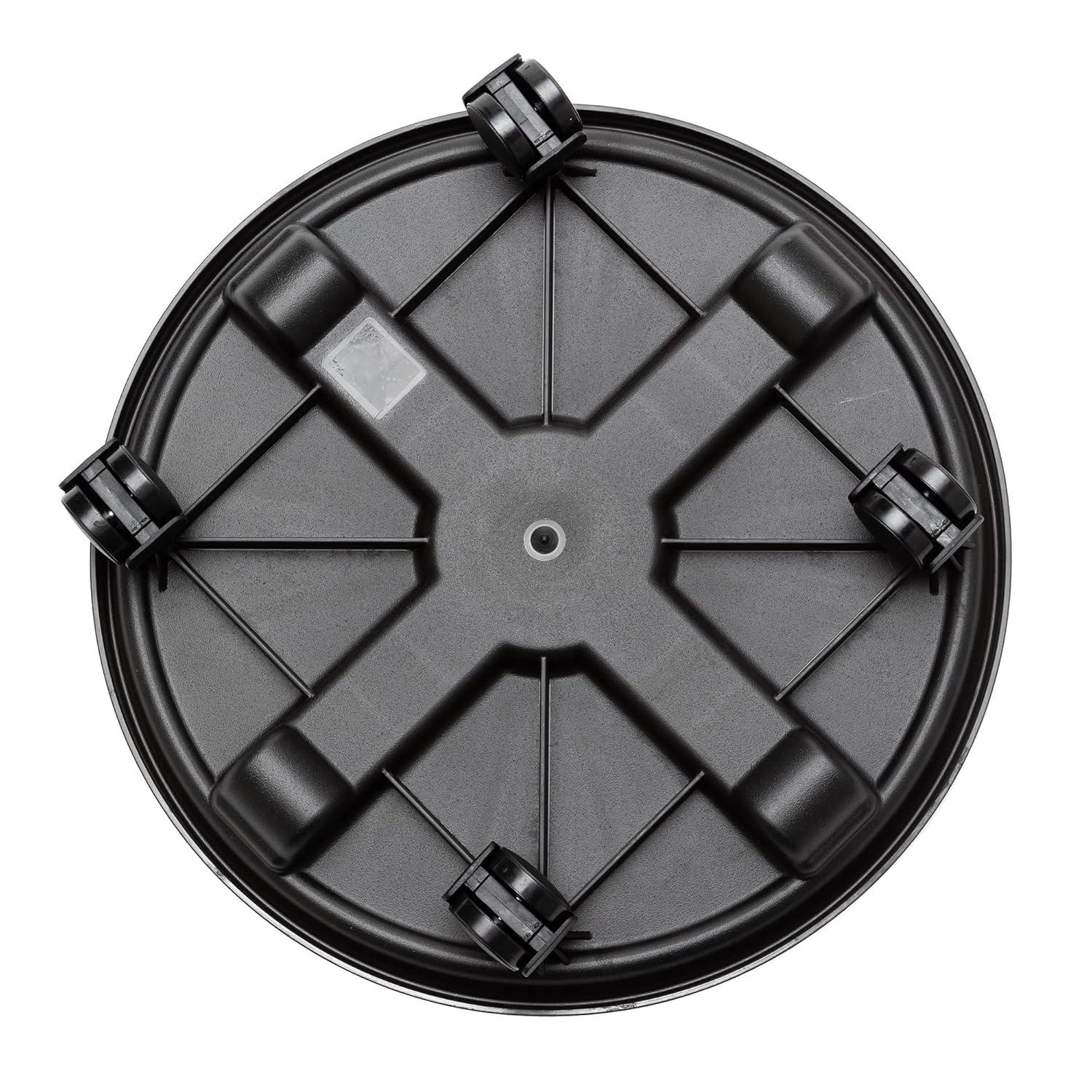 Bloem 16-in Round Planter Caddy With Wheels - Black - 125 lb Capacity
