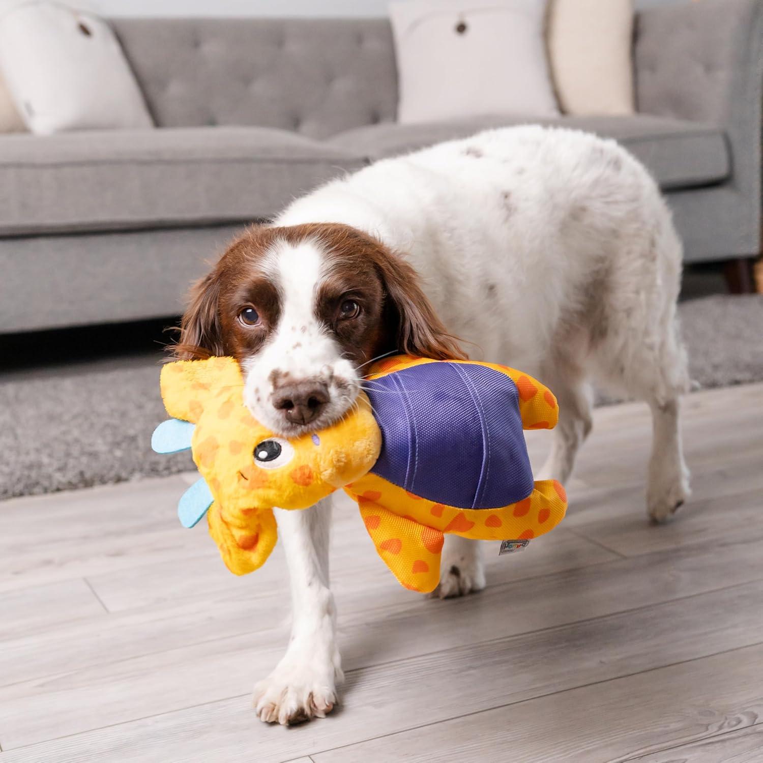 Kyjen  Outward Hound Nina Ottosson Puzzle Palz Interactive Plush Giraffe Dog Toy, Yellow