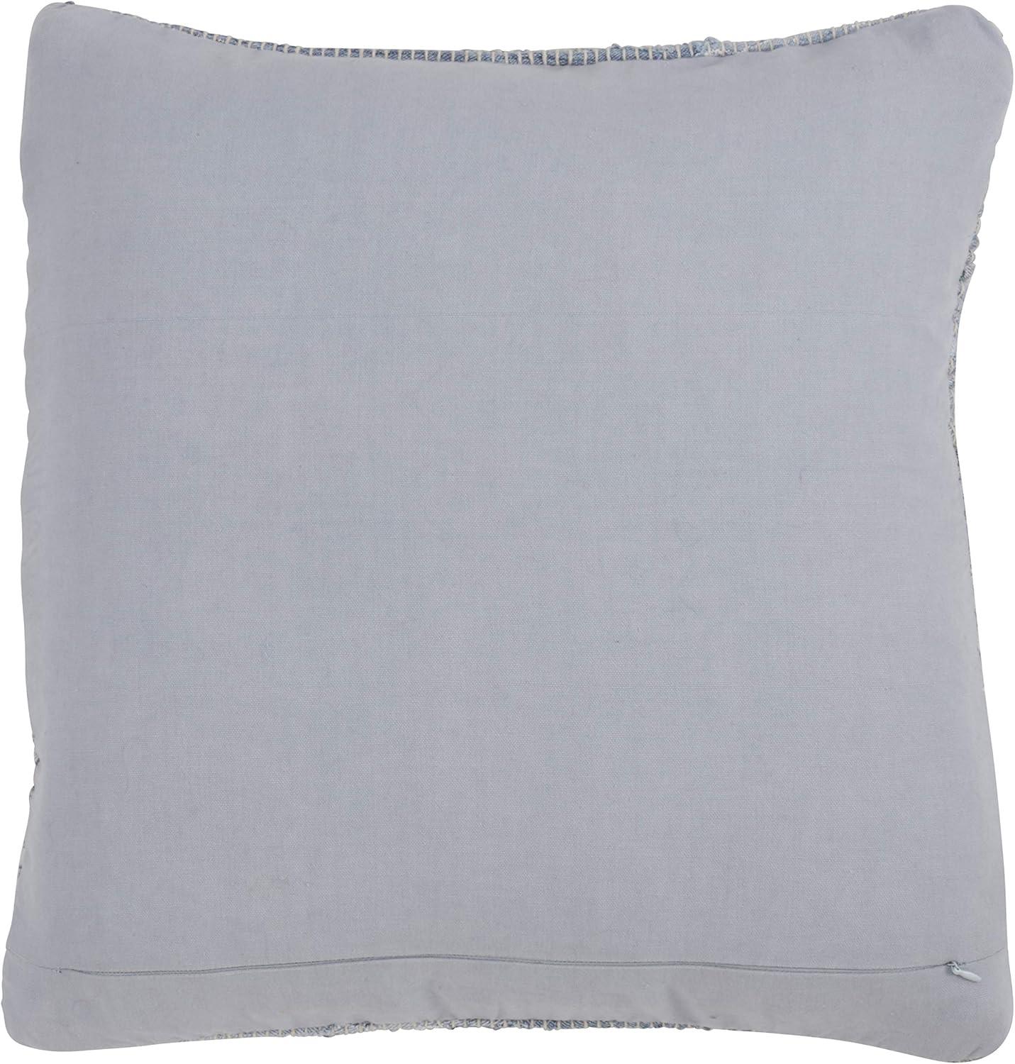 Modern Rustic Denim Blue Cotton 20" Square Throw Pillow