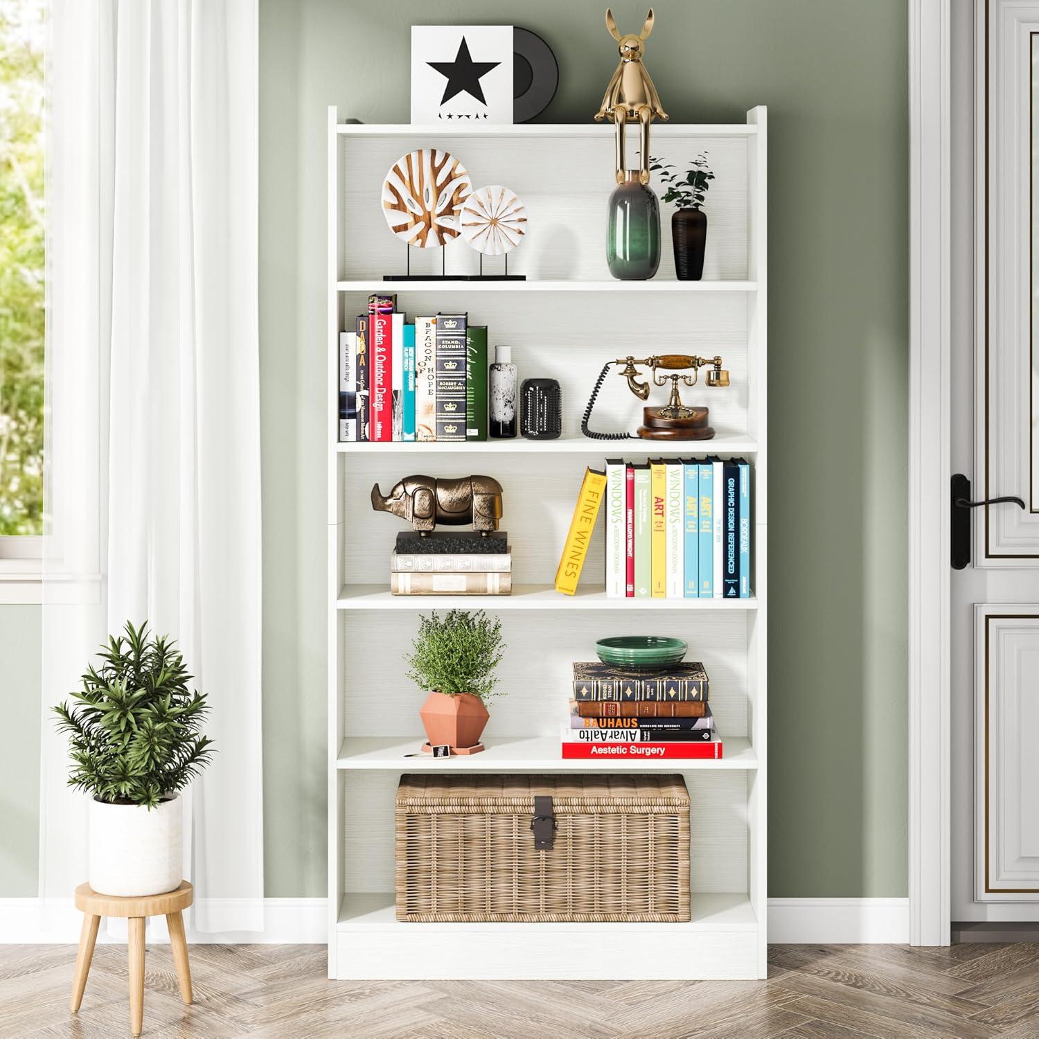 Tribesigns 6-Tier Open Bookcase 72-inch Large Tall Bookshelf with Storage Shelves Modern Wood Free-Standing Library