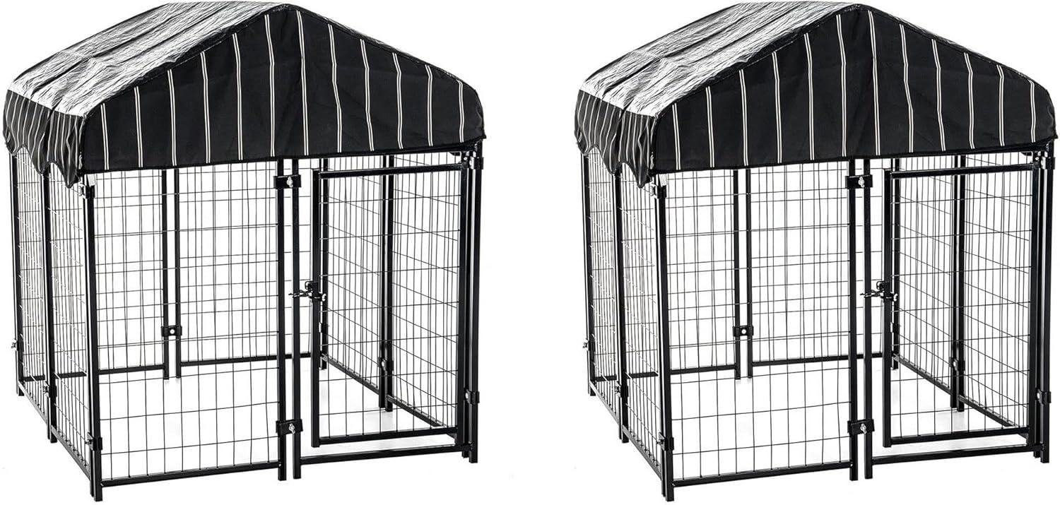 Lucky Dog 4' x 4' x 4.5' Covered Wire Dog Fence Kennel Pet Play Pen (2 Pack)