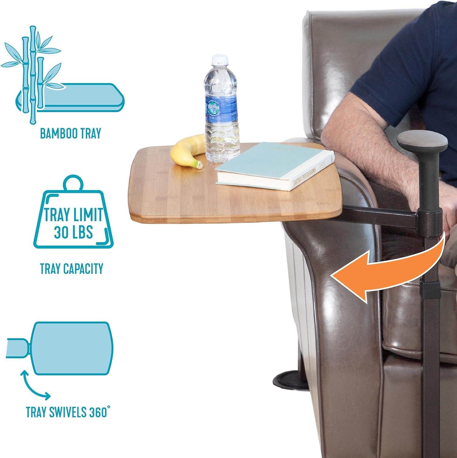Stander Omni Tray, Adjustable Swivel TV Table with Stand Assist Handle