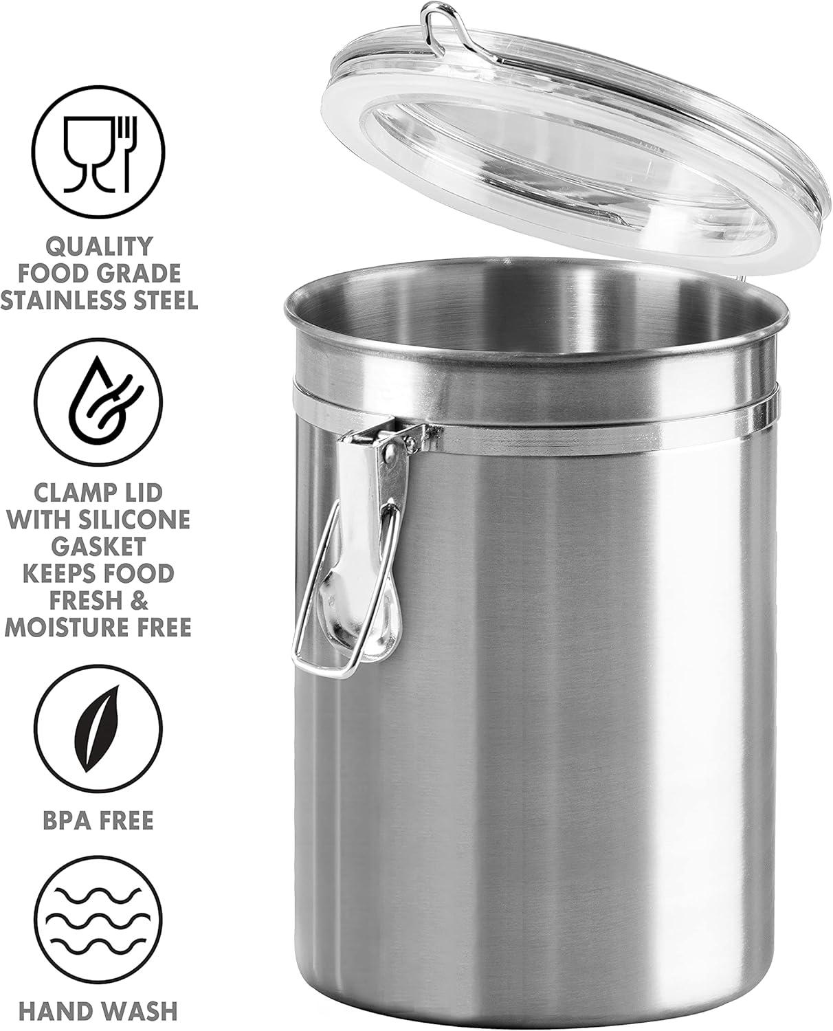 Stainless Steel Clamp Canister w/ Clear Lid