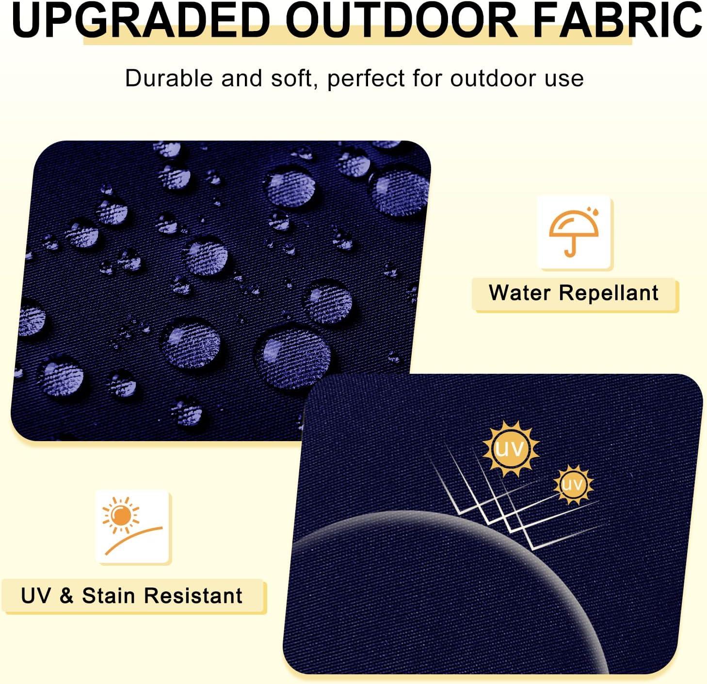 Crestlive Products Adirondack Style Patio Outdoor Chair Cushion for Adirondack Chair or Lounge Rocking Chair - See picture 2-Piece Set, Navy Blue