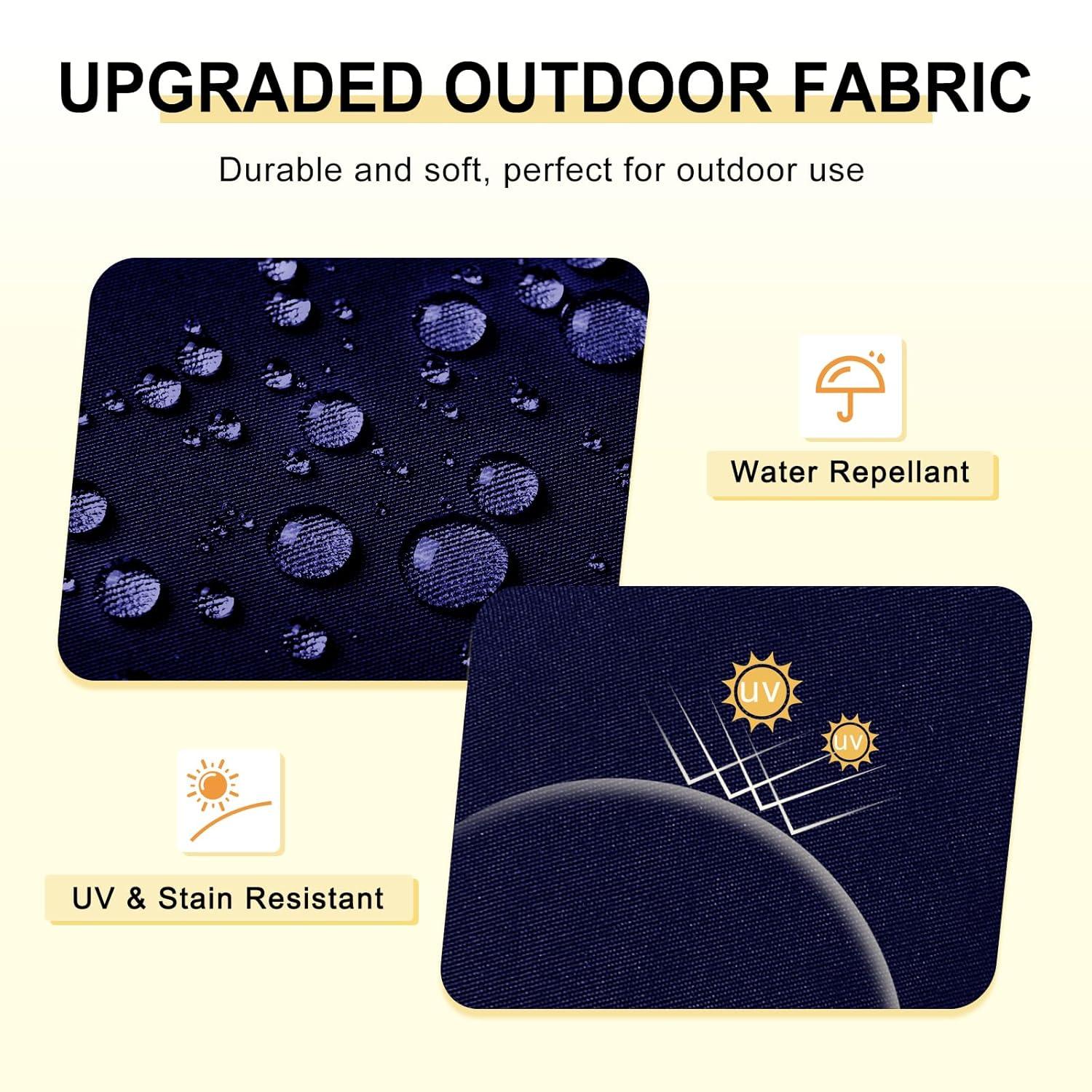 Crestlive Products Adirondack Style Patio Outdoor Chair Cushion for Adirondack Chair or Lounge Rocking Chair - See picture 2-Piece Set, Navy Blue