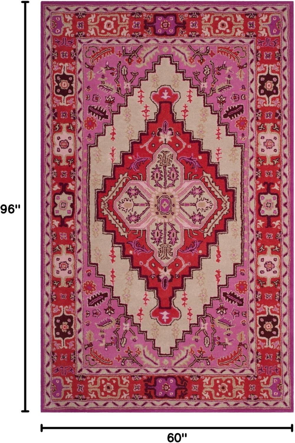 Bellagio BLG545 Hand Tufted Area Rug - Red Pink/Ivory - 5'x8' - Safavieh.