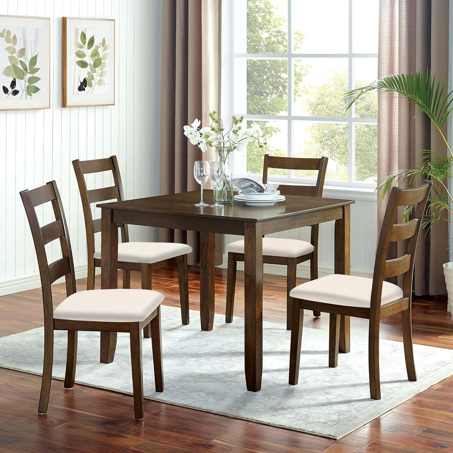 Furrygo Washable 4 Pieces Polyester Dining Chair Slipcovers, Navy