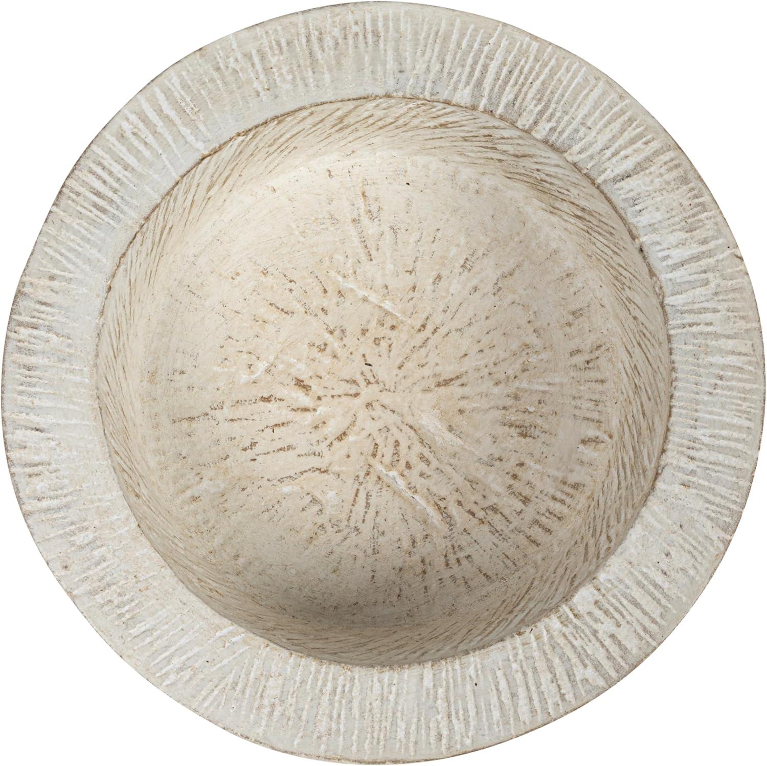 Distressed Gray Stoneware Vintage Decorative Bowl, 14"