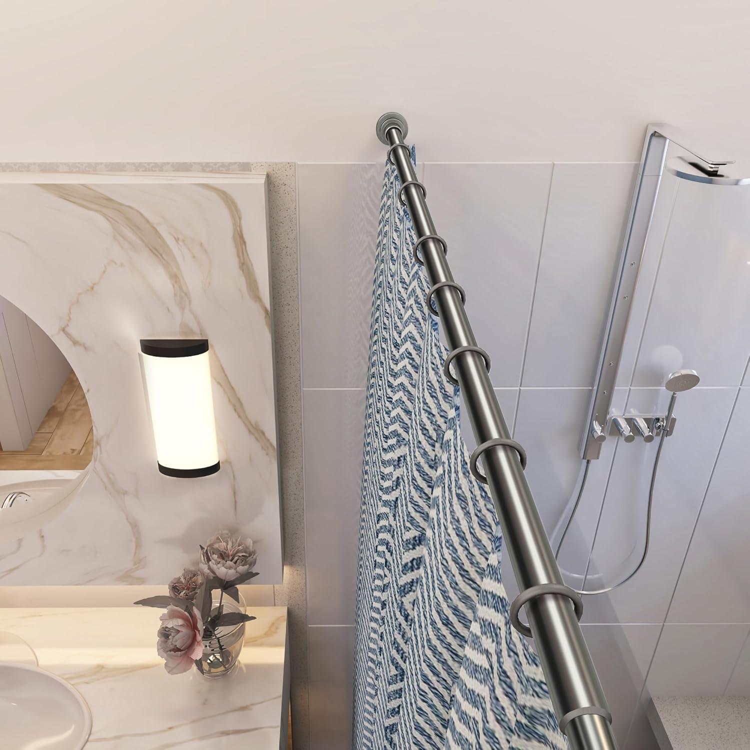 Design House Classic Adjustable Straight Tension Shower Curtain Rod for Bathroom