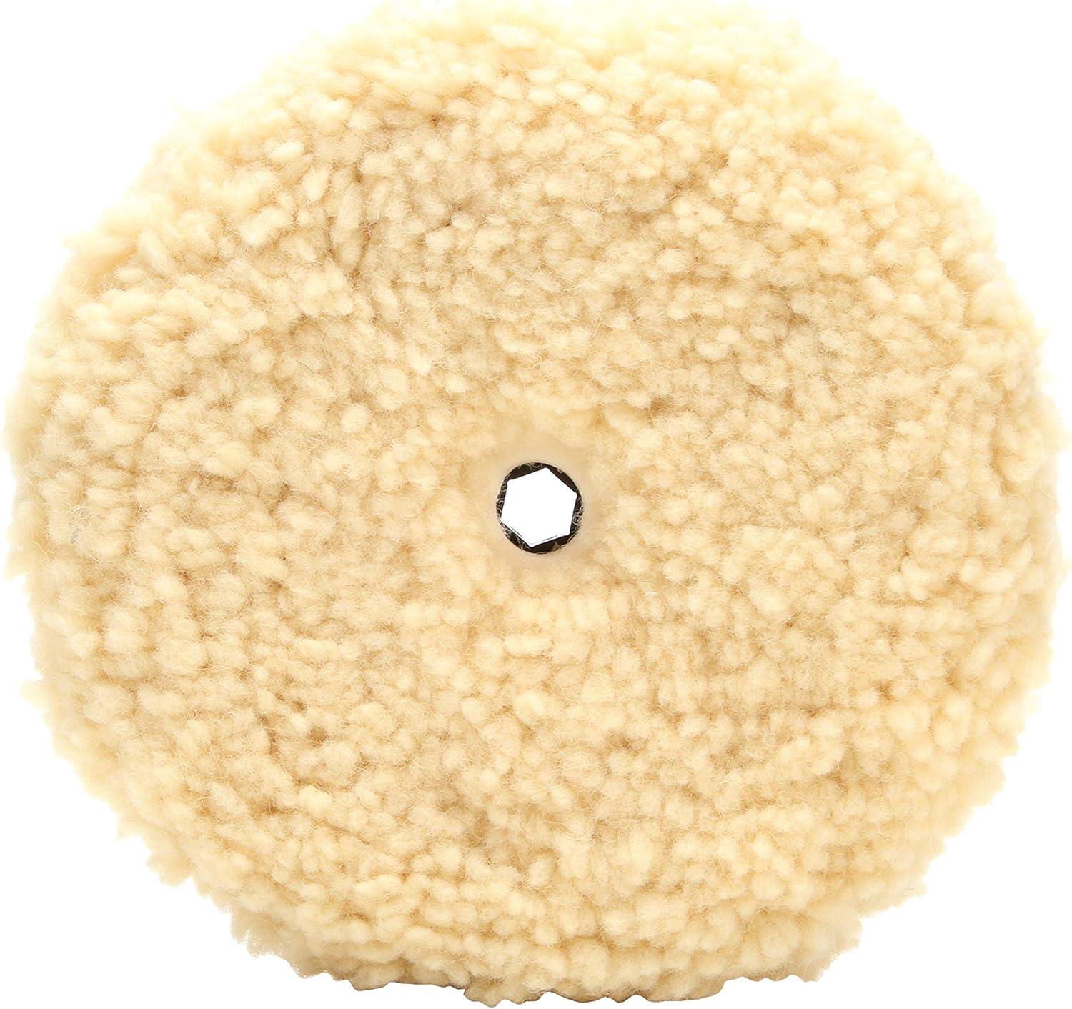 9-Inch White Wool Quick Connect Compounding Pad