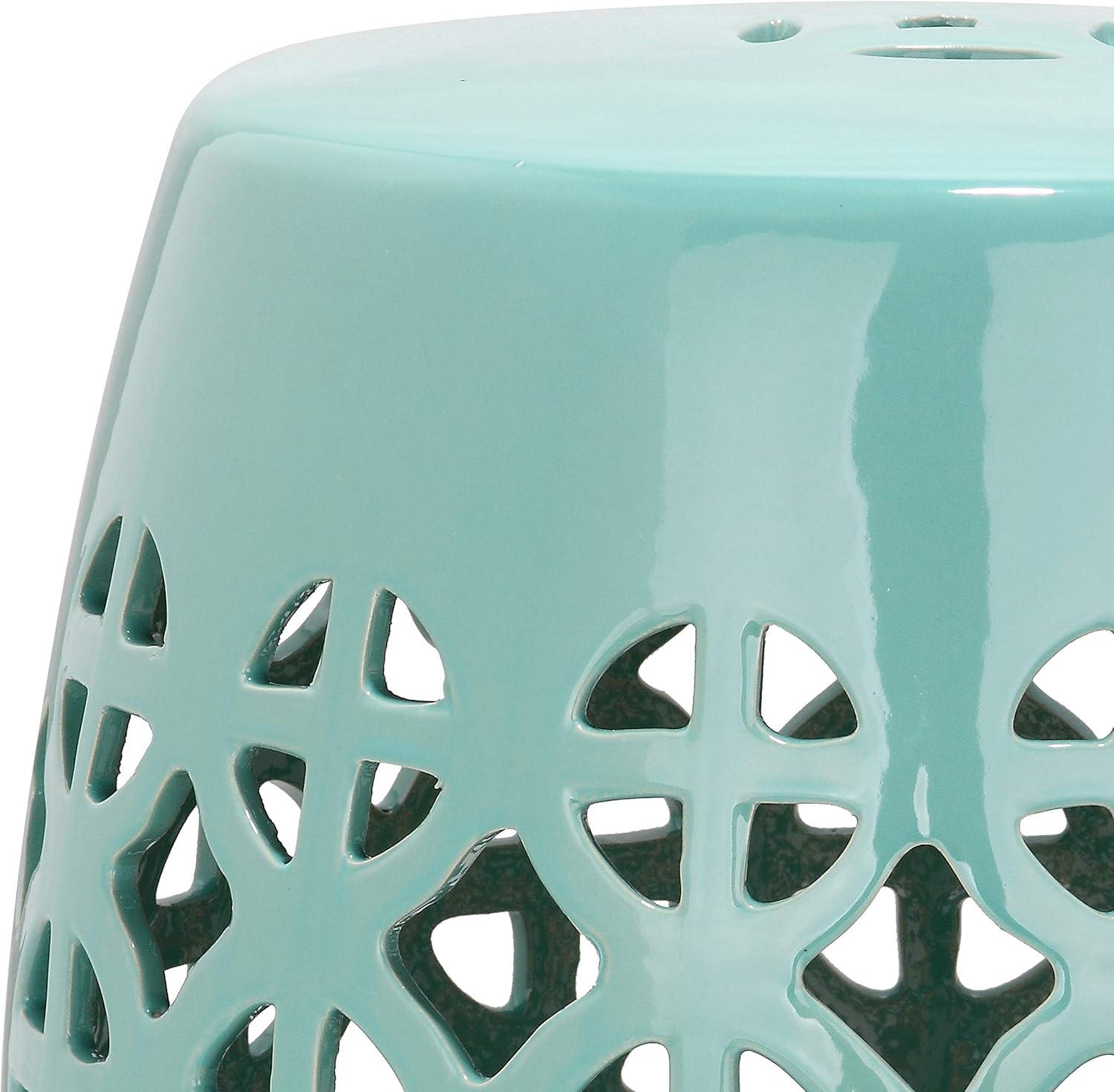Circle Lattice Garden Stool - Indoor/Outdoor - ACS4508 - Blue - Safavieh