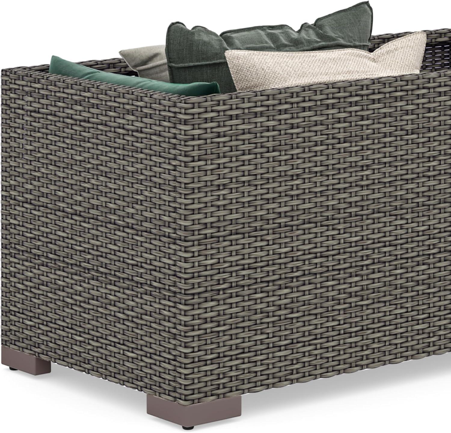 Homestyles Boca Raton Rattan Outdoor Storage Table in Brown