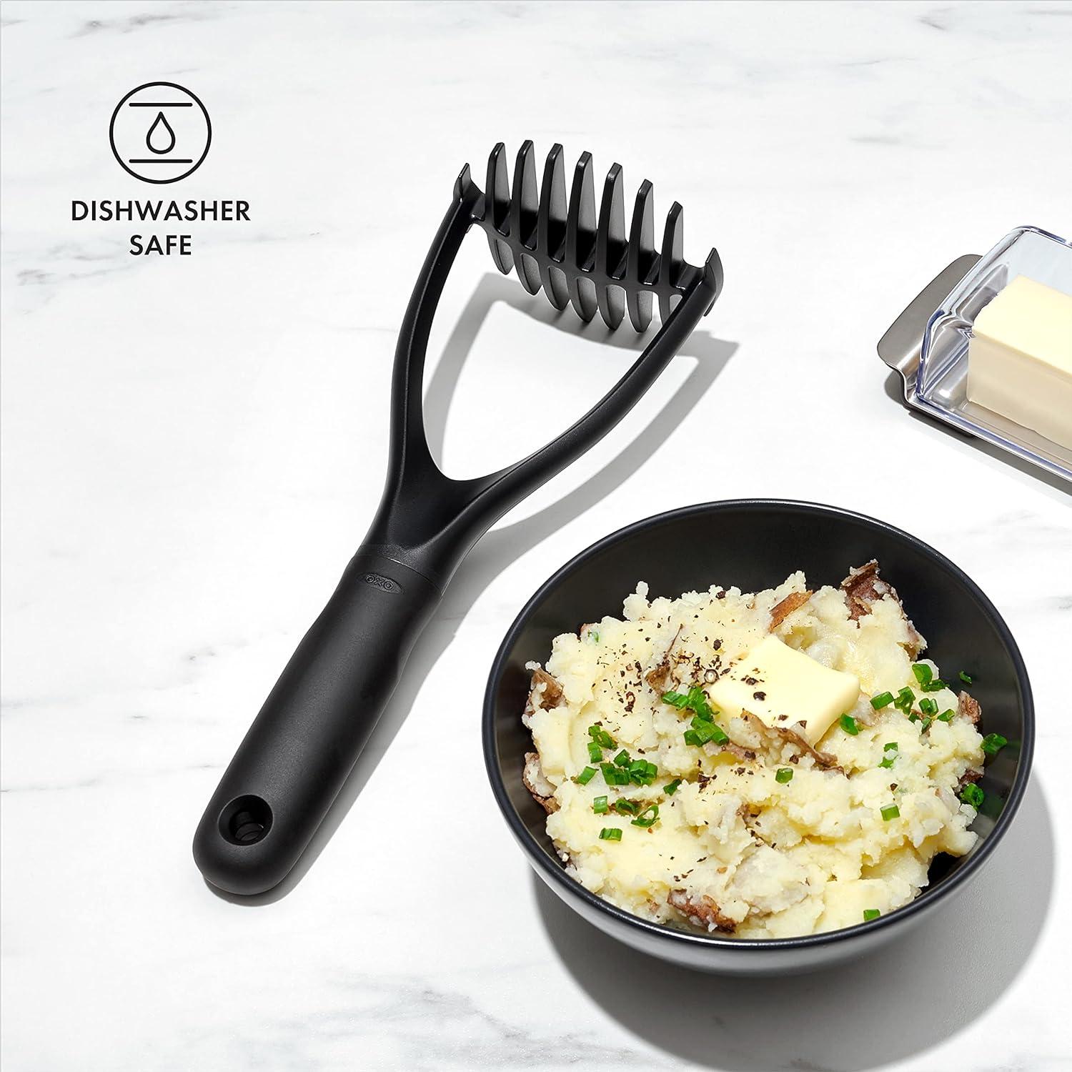 Black Nylon Potato Masher with Ergonomic Handle