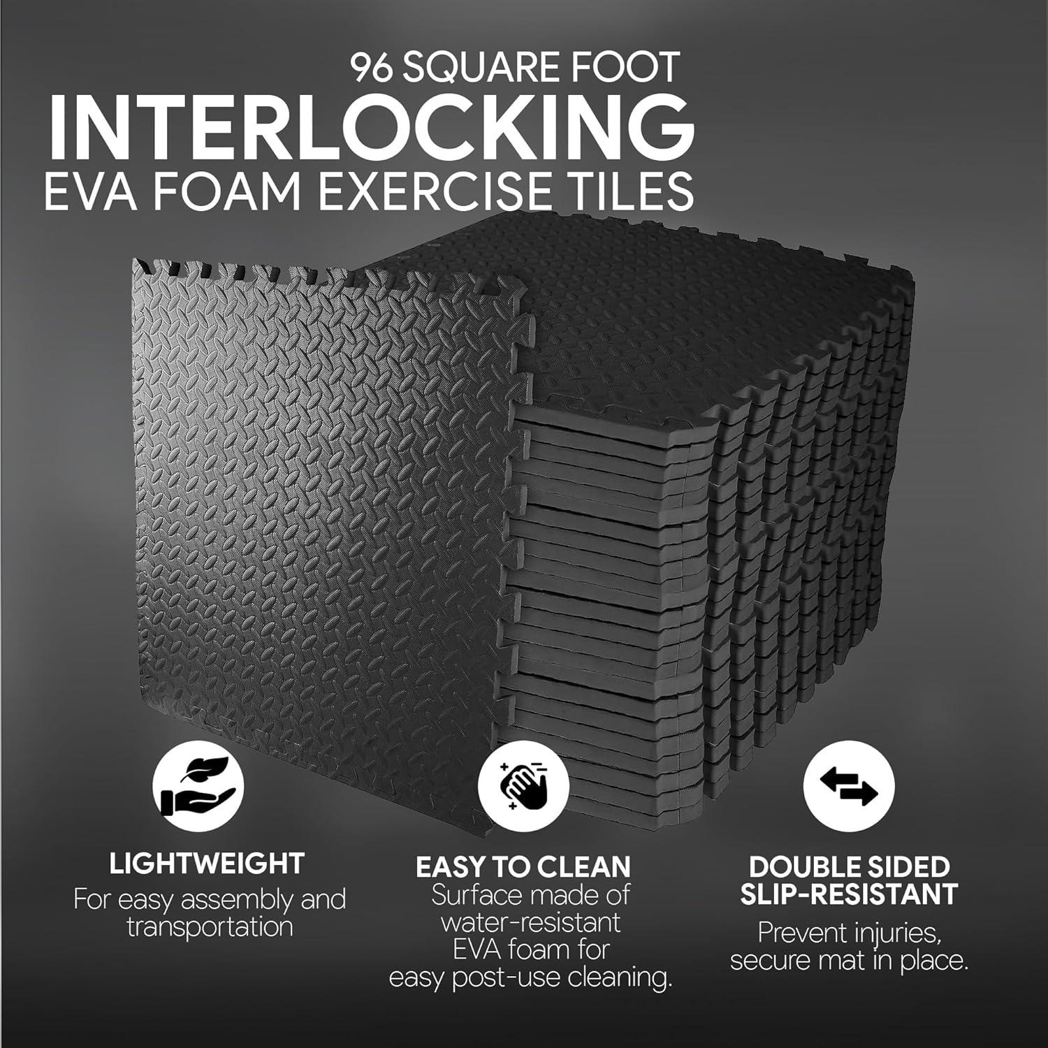 BalanceFrom Fitness Interlocking EVA Foam Exercise Mat Tiles