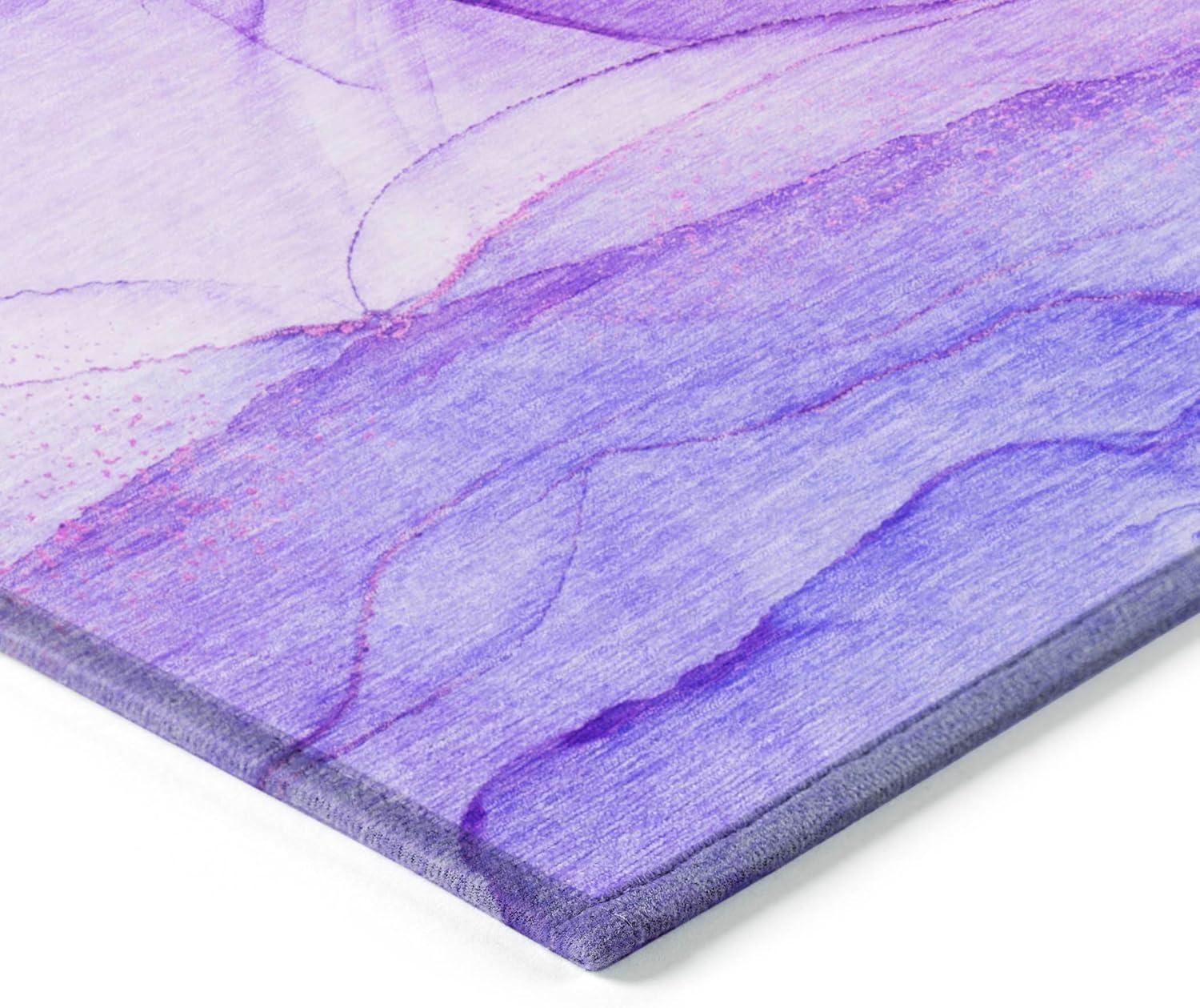 Addison Rugs Chantille Indoor/Outdoor Transitional Watercolors Purple Washable Rectangle Rug, 3' x 5'