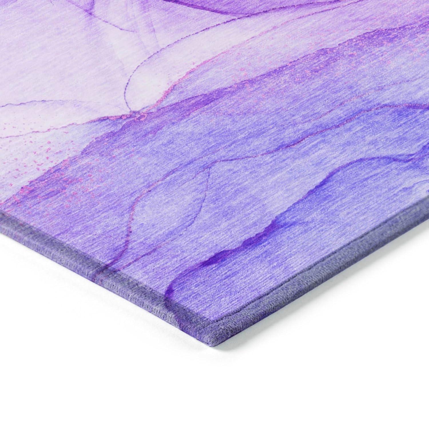 Addison Rugs Chantille Indoor/Outdoor Transitional Watercolors Purple Washable Rectangle Rug, 3' x 5'