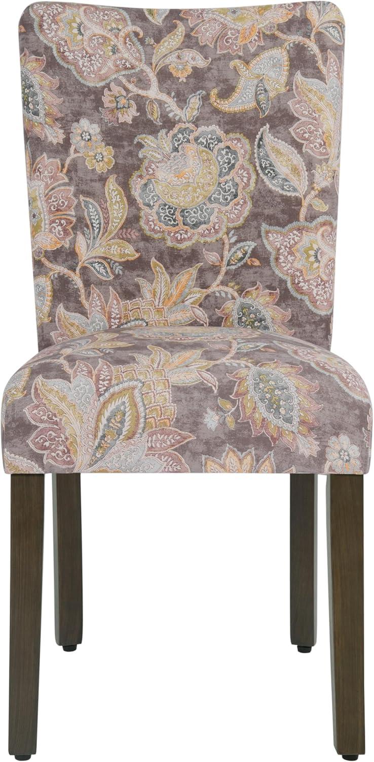 HomePop Parsons Classic Upholstered Accent Dining Chair, Set of 2, Multicolor Gray Floral