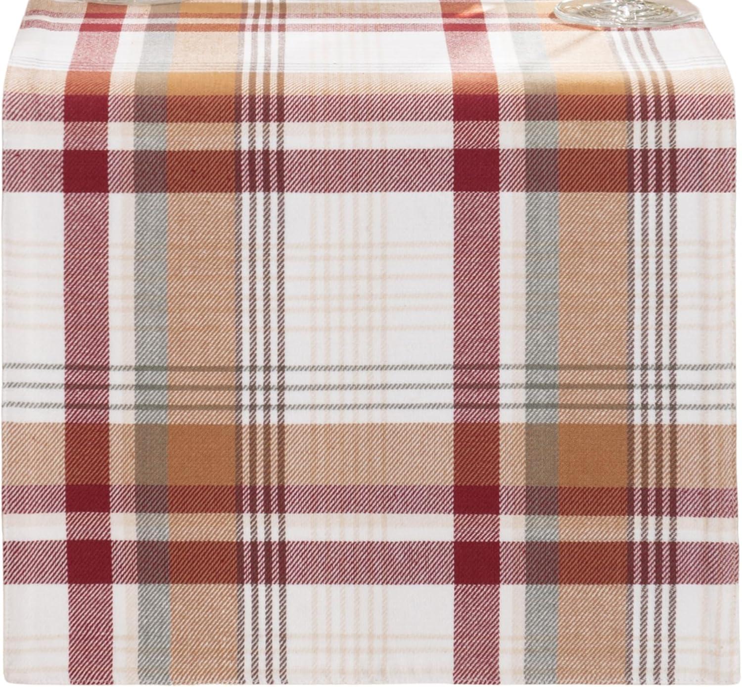 Elrene Seneca Plaid Harvest Cotton Table Runner - Elrene Home Fashions