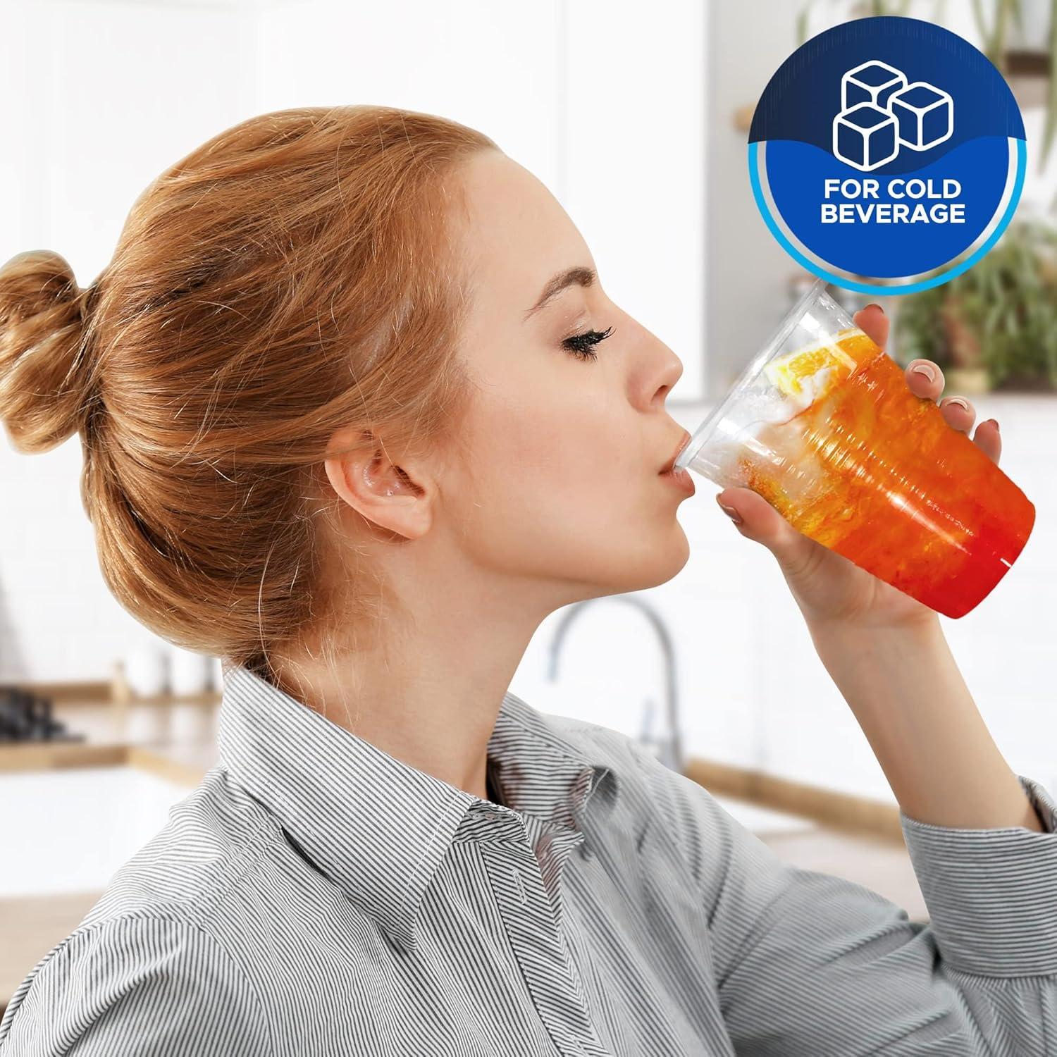 PAMI 9 Oz Clear Plastic Cups for Party Disposable Drinking Cups, 960-Pack