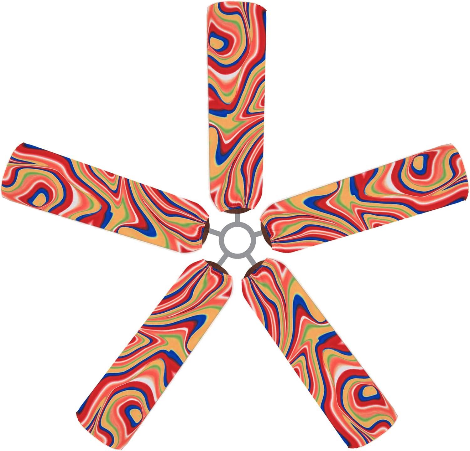 Fan Blade Designs Swirling Rainbow Ceiling Fan Blade Covers