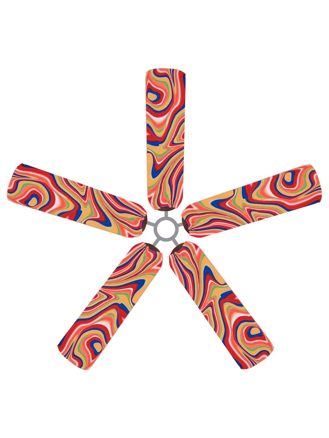 Fan Blade Designs Swirling Rainbow Ceiling Fan Blade Covers
