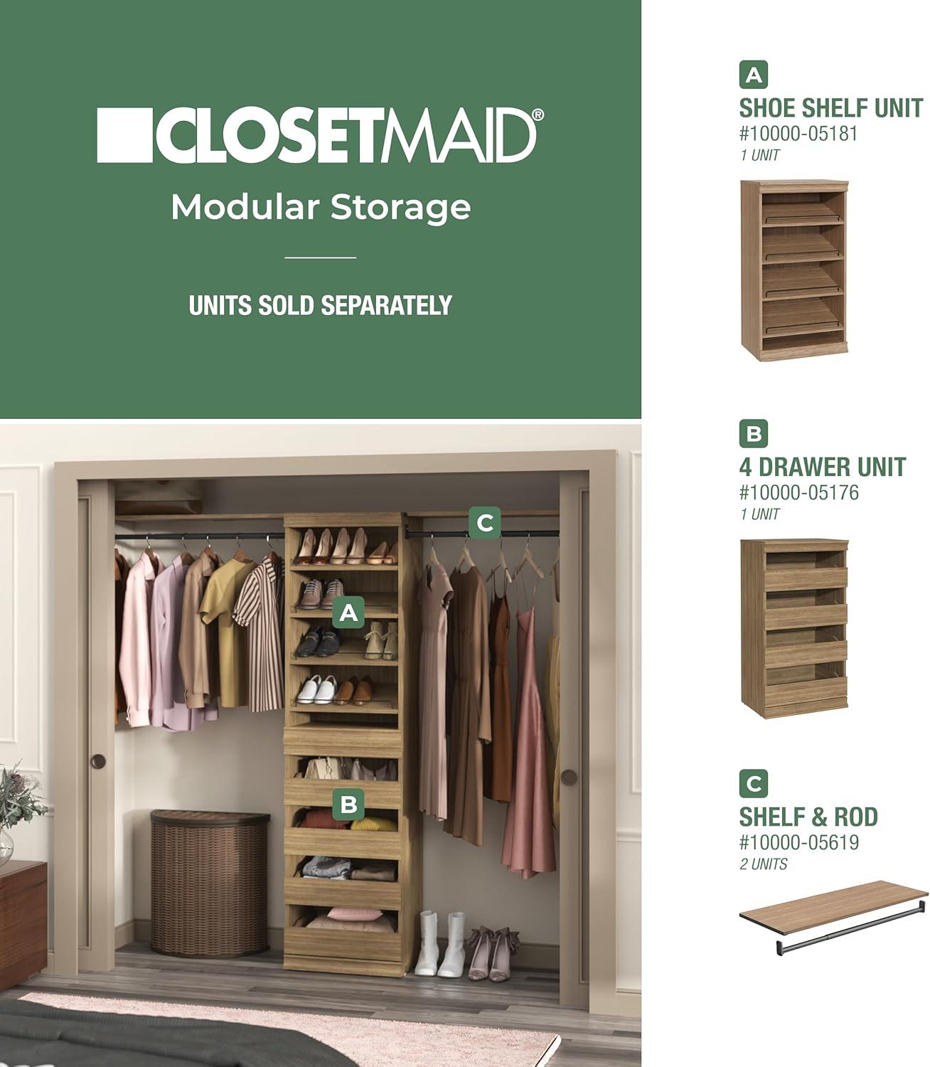 Modular Storage 21.38" W Shoe Shelf Unit with 4 Shelves
