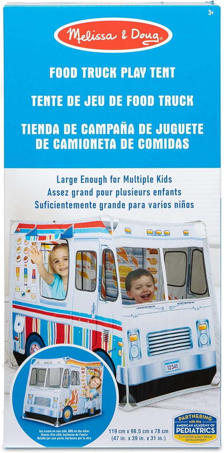 Melissa & Doug Fabric Double-Sided Food Truck Play Tent - Ice Cream And BBQ