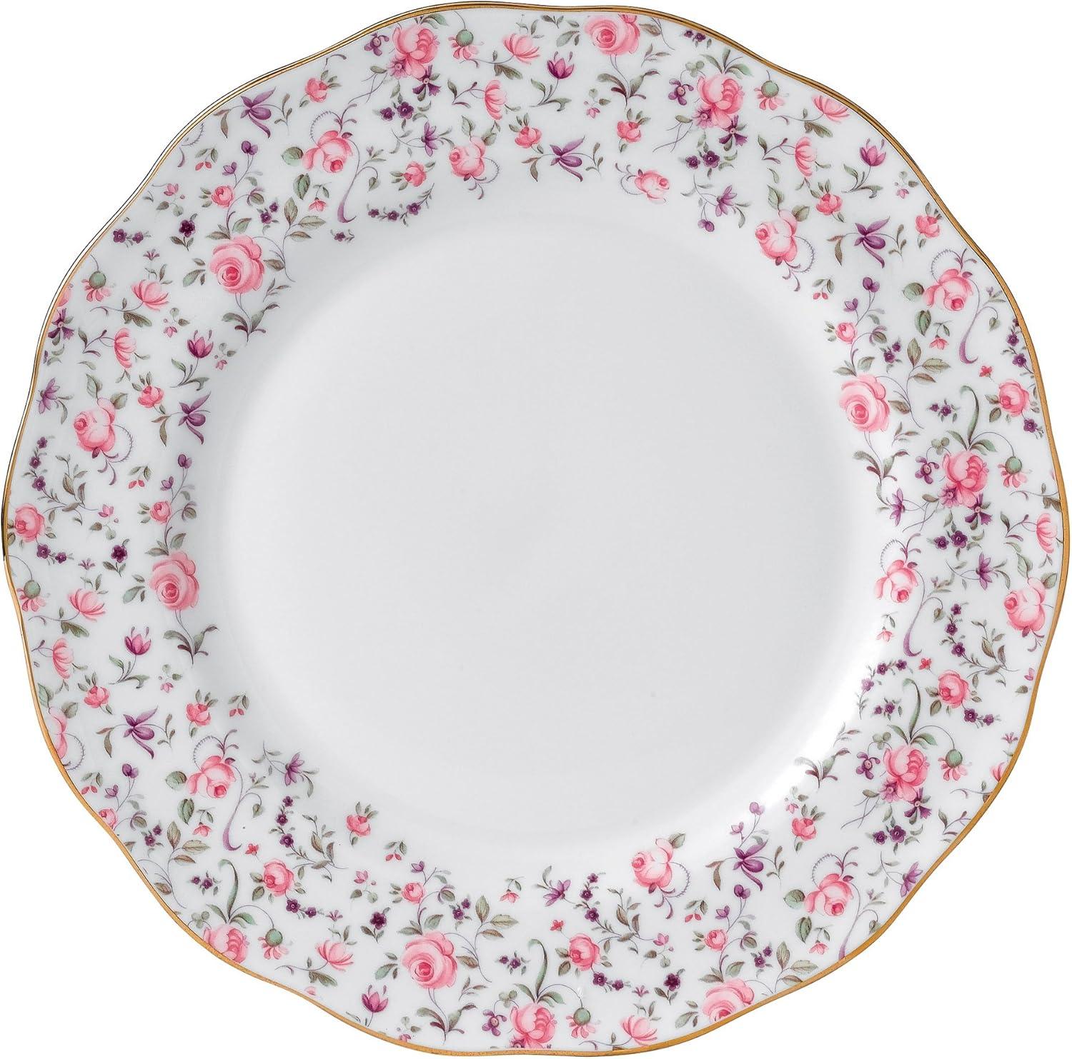 Royal Albert Rose Confetti 5 Piece Set - Fine Bone China - Hand Wash Only - Vibrant Colors, Intricate Detailing, Lustrous Gold Rim