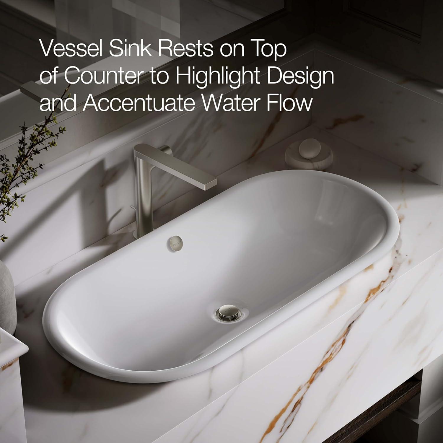 Iron Plains Capsule Vessel/Drop-In/Under-Mount Bathroom Sink with Iron Gate Painted Underside
